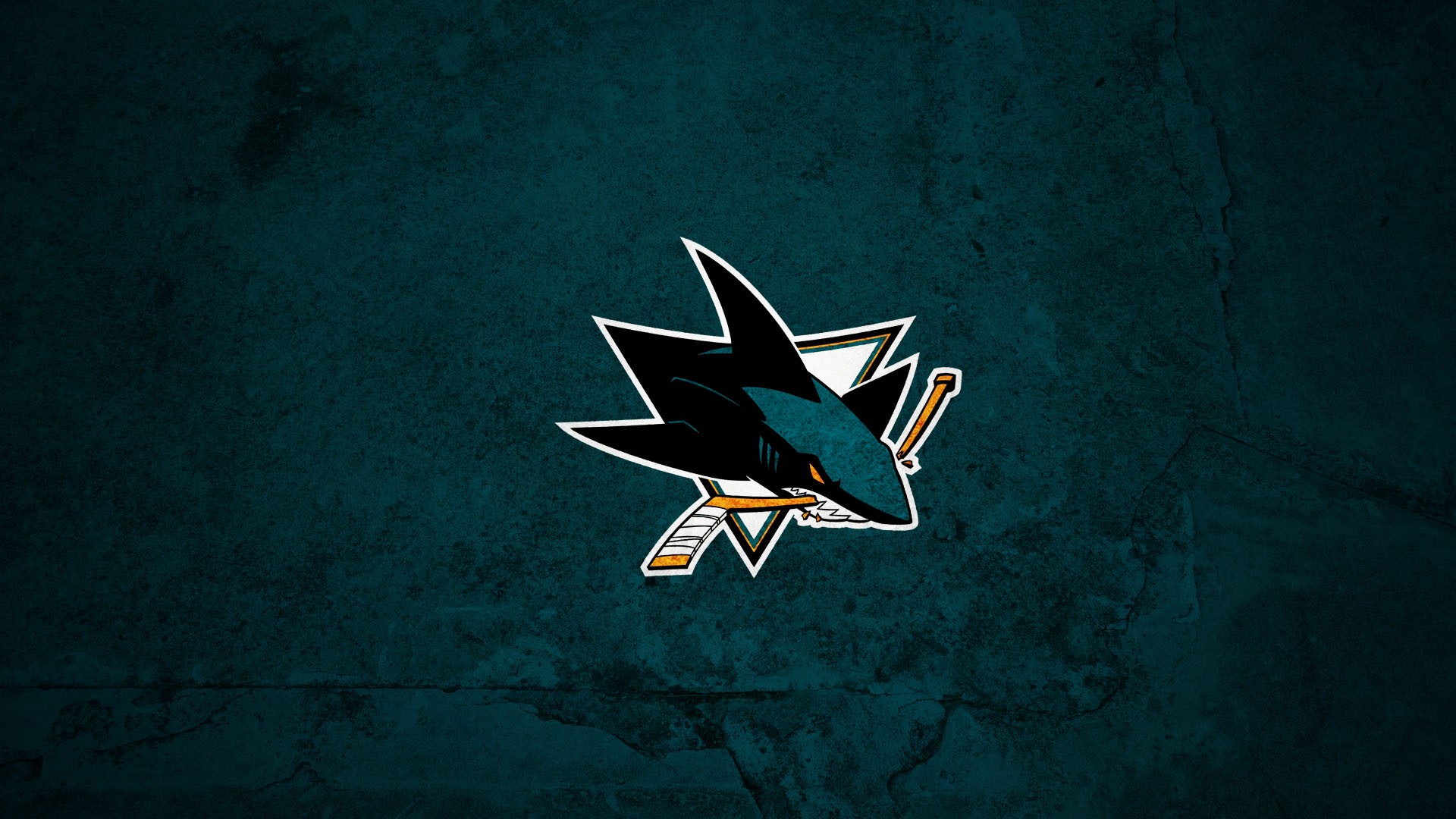 General 1920x1080 sport ice hockey logo San Jose Sharks NHL teal grunge shark simple background digital art
