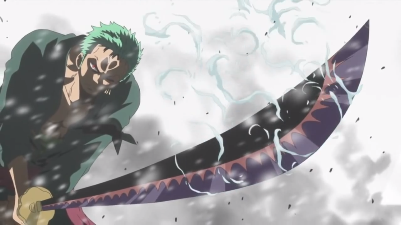 Anime 1366x768 Roronoa Zoro One Piece anime anime men sword weapon green hair