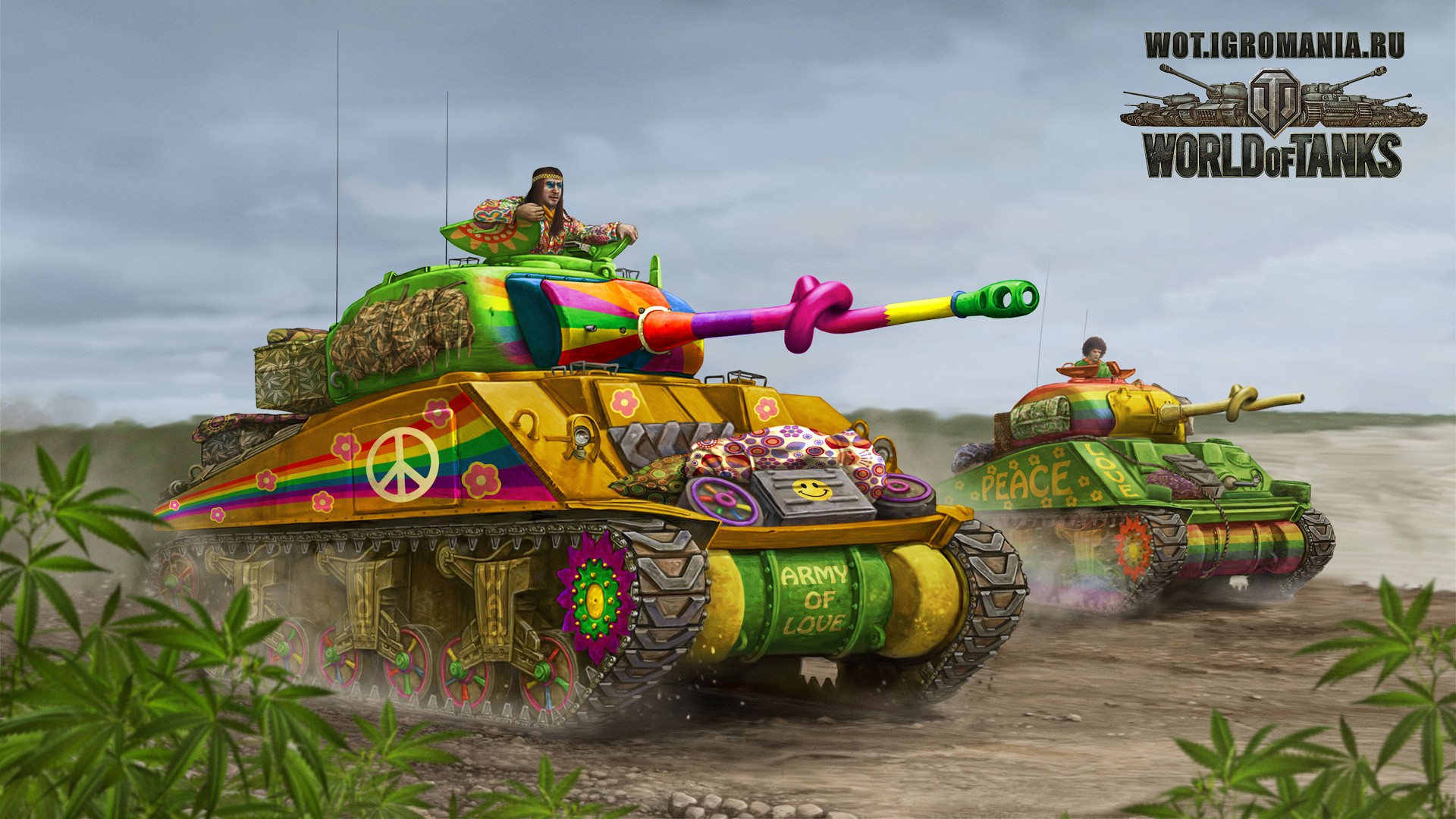 General 1920x1080 World of Tanks tank M4 Sherman wargaming video games PC gaming video game art colorful vehicle military vehicle