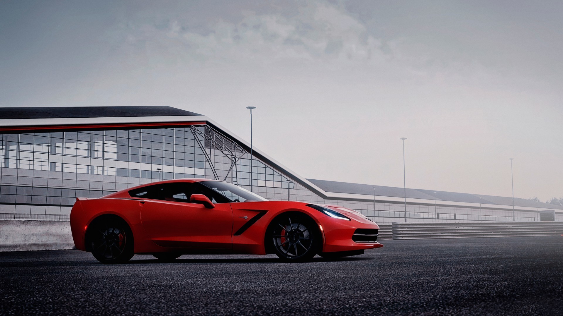 General 1920x1080 car red cars vehicle Chevrolet Corvette American cars Chevrolet Corvette C7