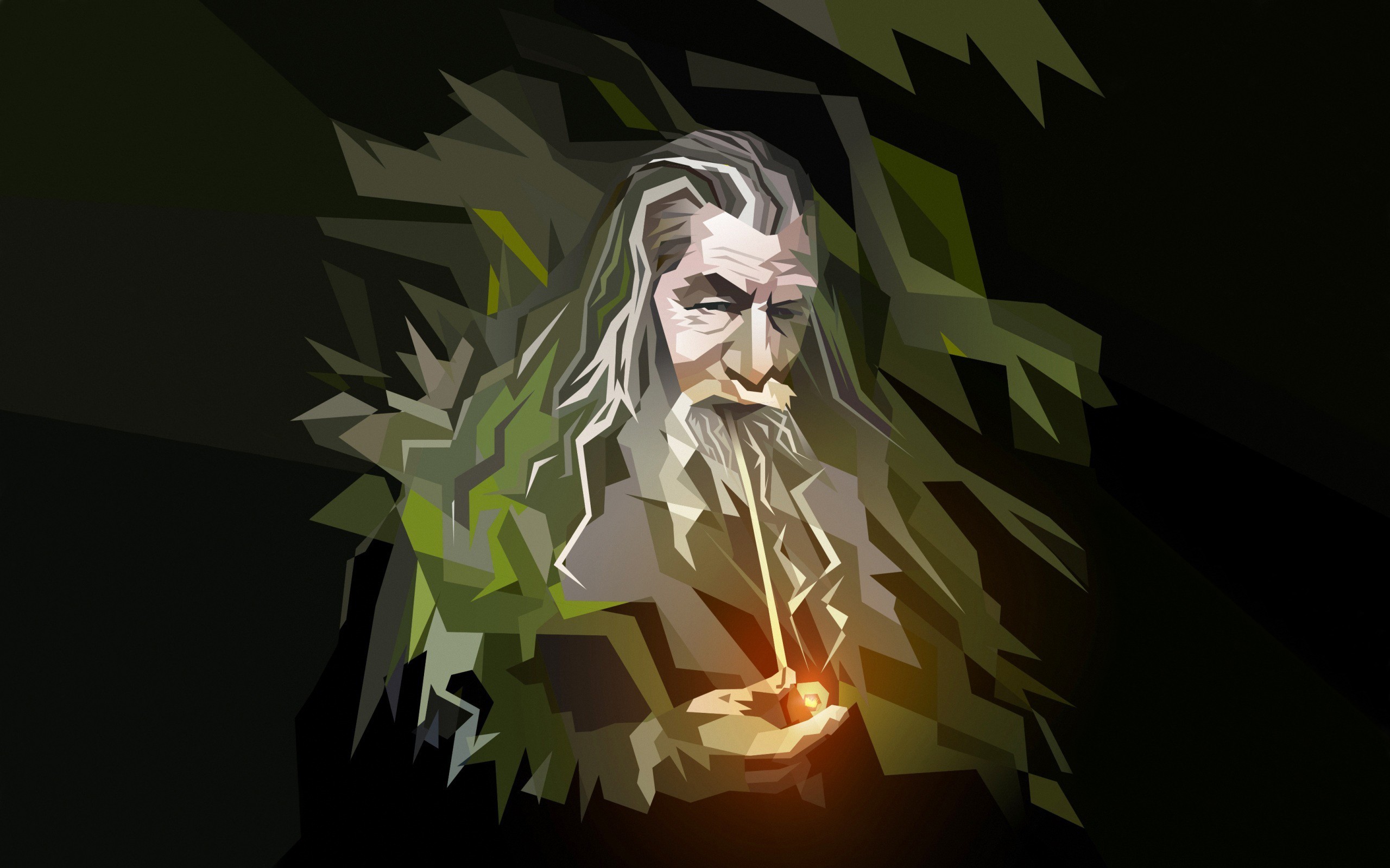General 2560x1600 low poly pipes wizard The Lord of the Rings fantasy art artwork smoking fantasy men digital art vector simple background