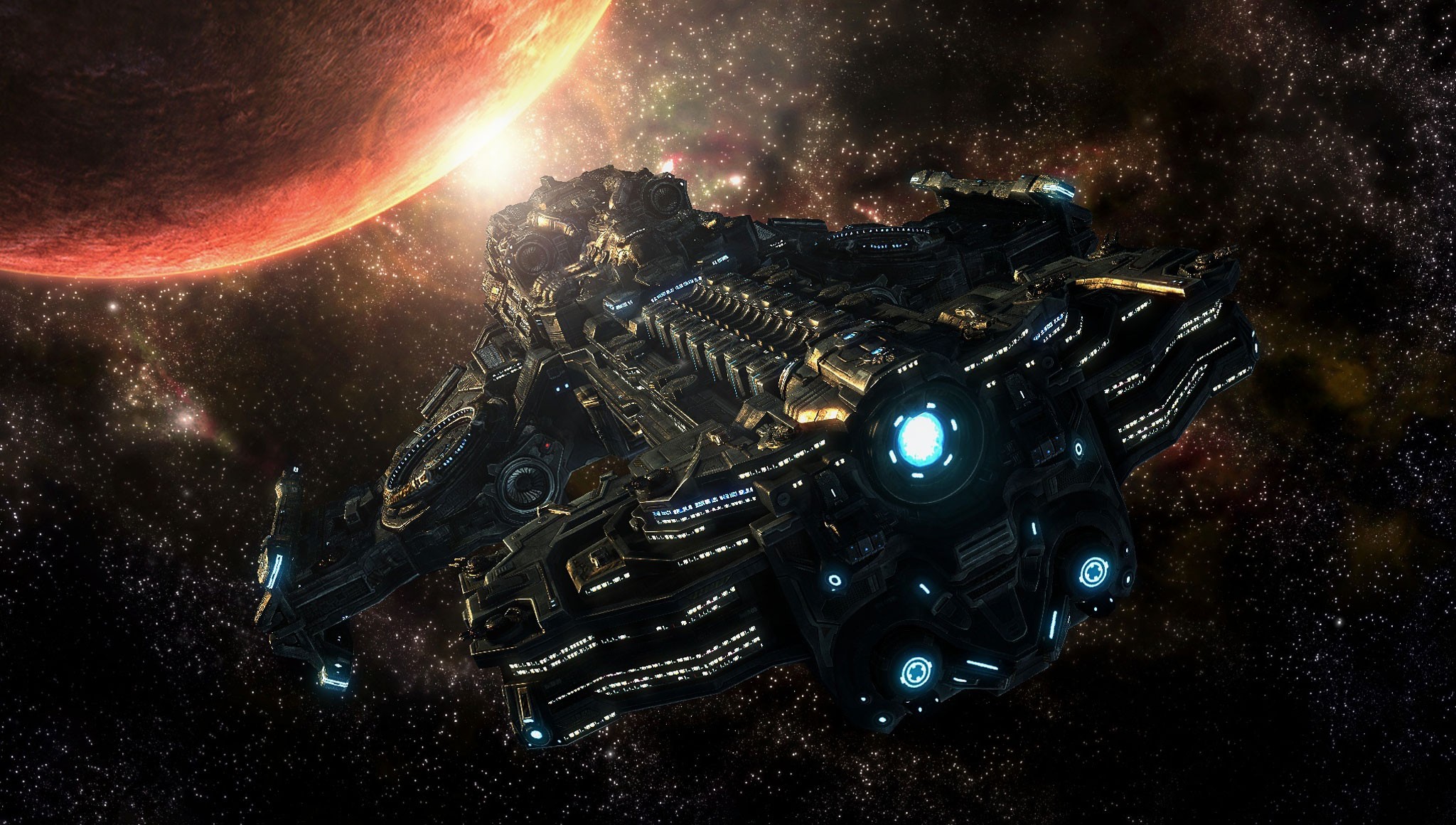 General 2048x1160 Starcraft II video games vehicle science fiction PC gaming spaceship video game art