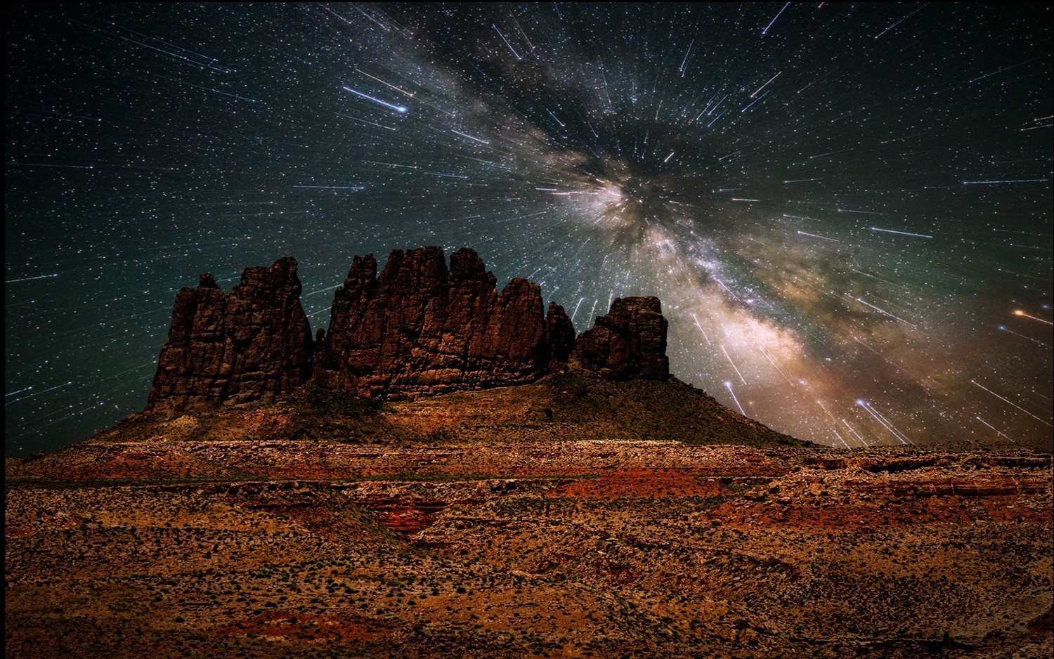 General 1500x938 nature landscape desert starry night long exposure Milky Way galaxy mountains universe space erosion
