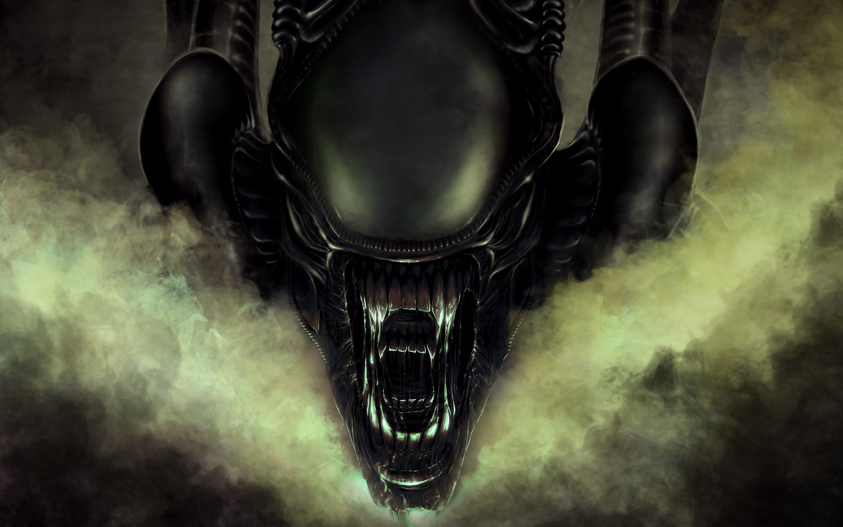 General 1680x1050 aliens Xenomorph creature digital art horror science fiction frontal view Alien (Creature)