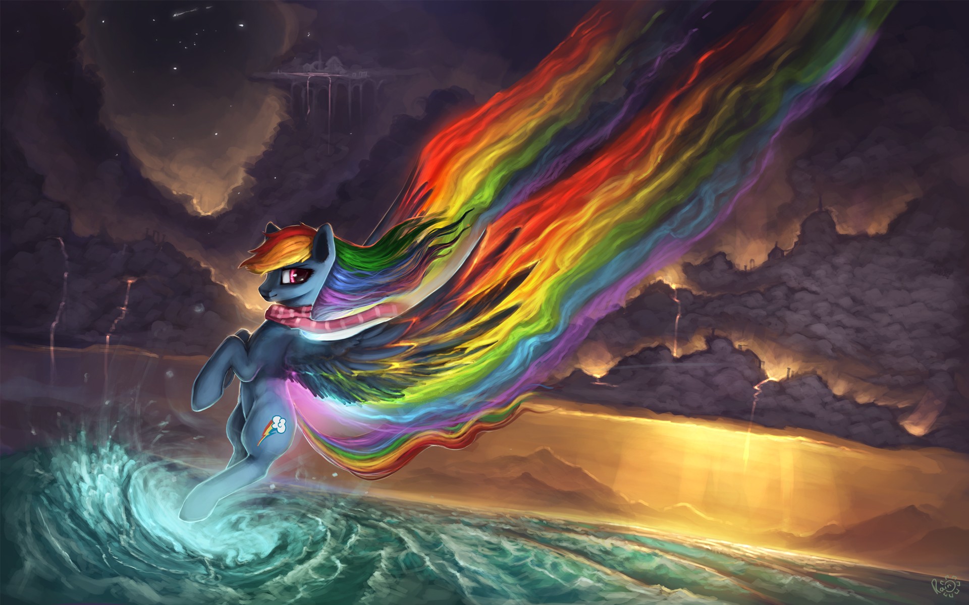 General 1920x1200 My Little Pony artwork digital art rainbows Rainbow Dash