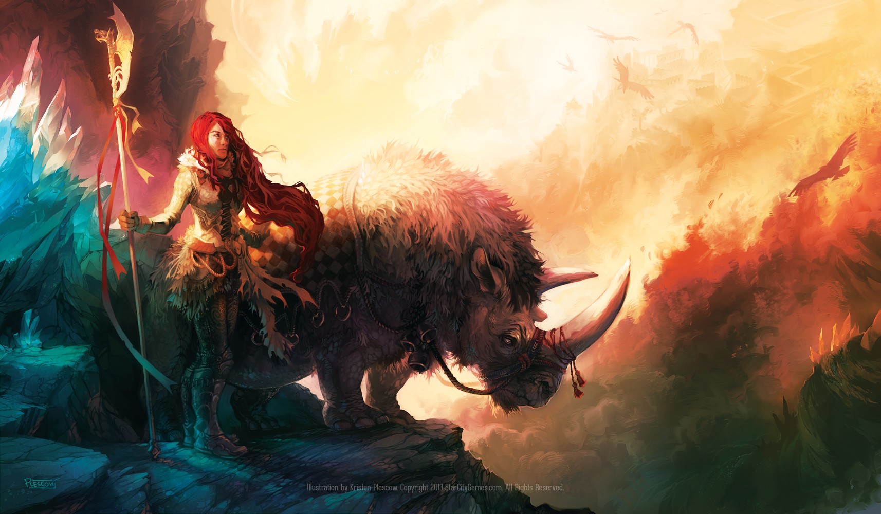 General 1714x1000 fantasy art warrior fantasy girl creature redhead artwork long hair 2013 (Year) Kristen Plescow