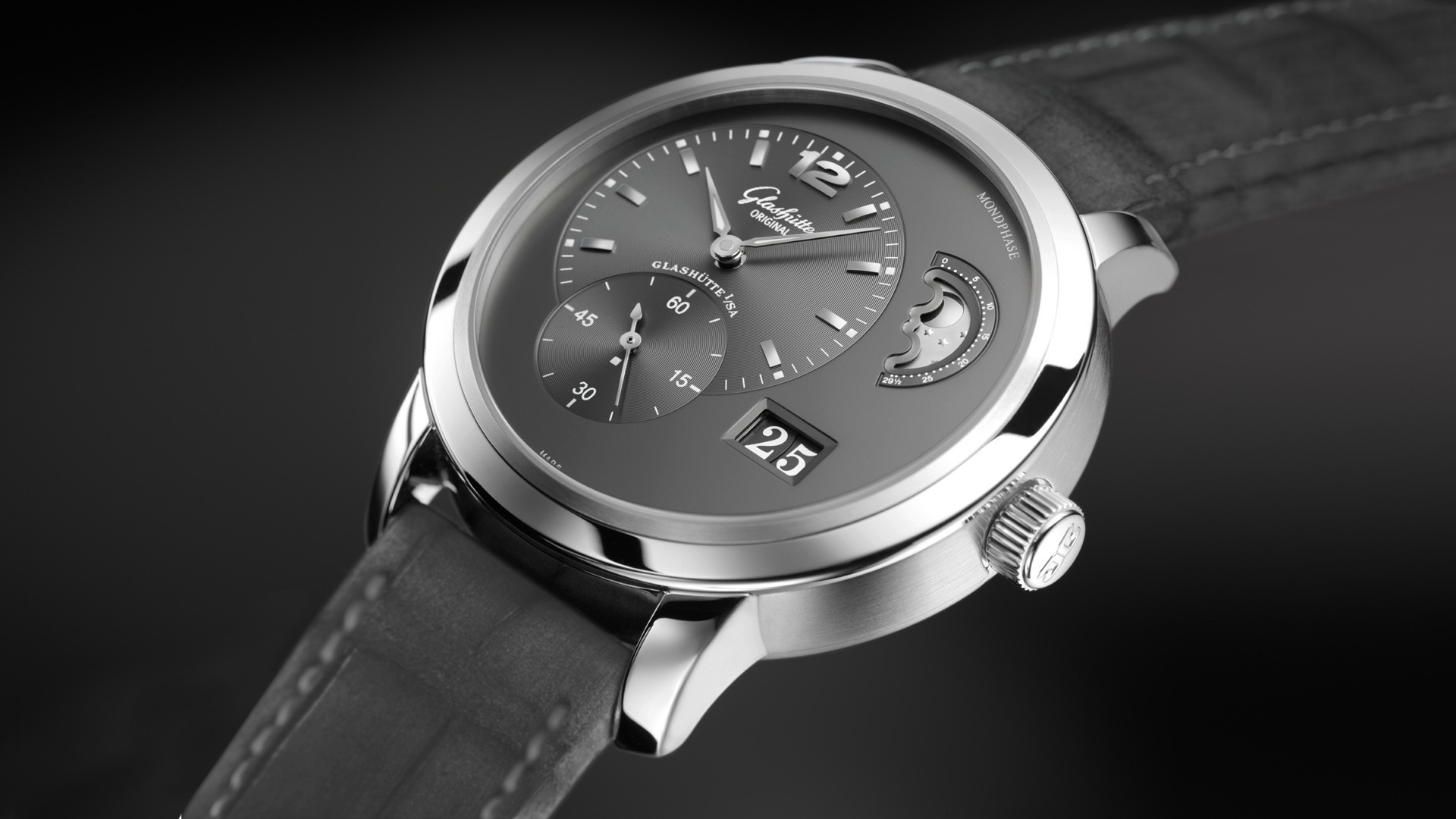 General 1920x1080 watch luxury watches Glashütte wristwatch monochrome numbers technology