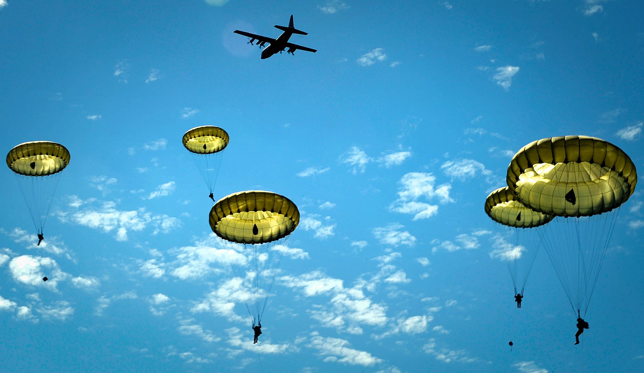 General 2048x1187 United States Army airborne military USA parachutes Lockheed C-130 Hercules military vehicle aircraft military aircraft soldier paratroopers