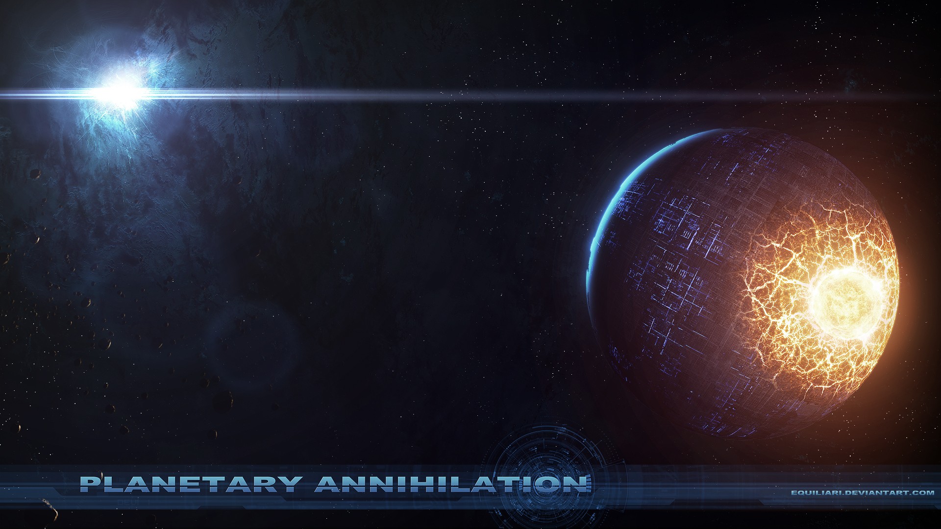 General 1920x1080 Planetary Annihilation planet space explosion fire video games science fiction sphere