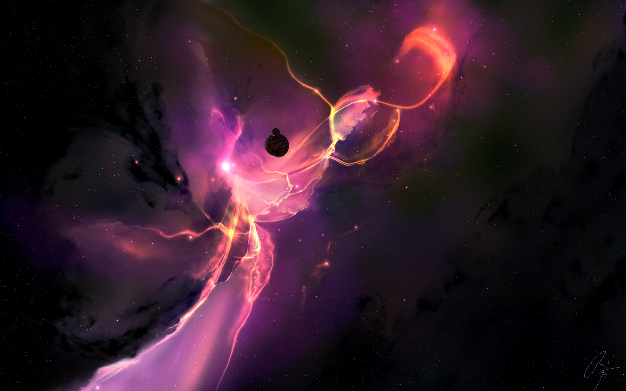 General 2560x1600 JoeyJazz space CGI galaxy purple DeviantArt nebula space art digital art