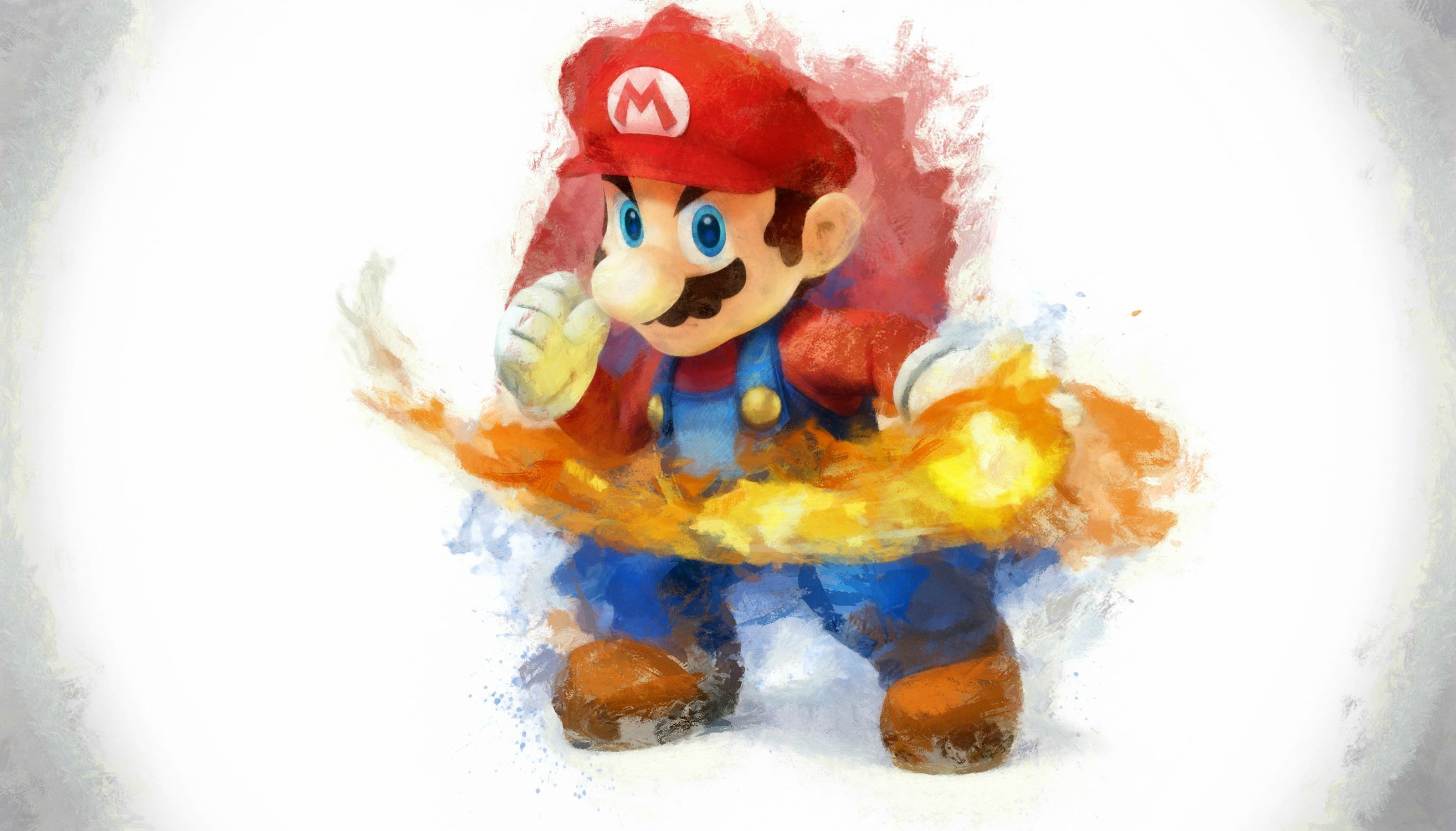 General 2628x1500 Super Mario video game art video games Nintendo Mario video game characters video game men white background simple background