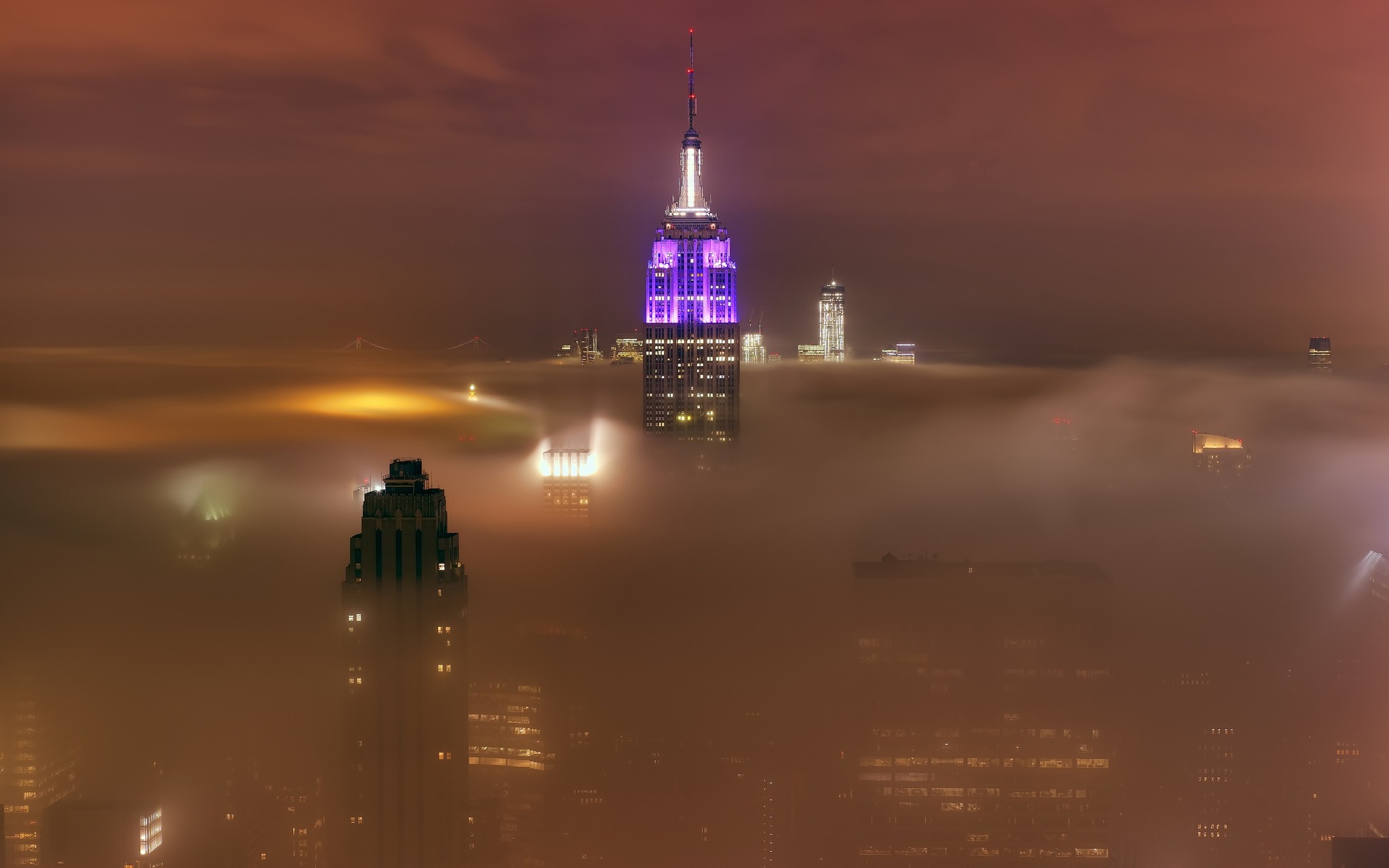 General 2048x1280 photography cityscape city mist building skyscraper New York City Empire State Building landscape USA
