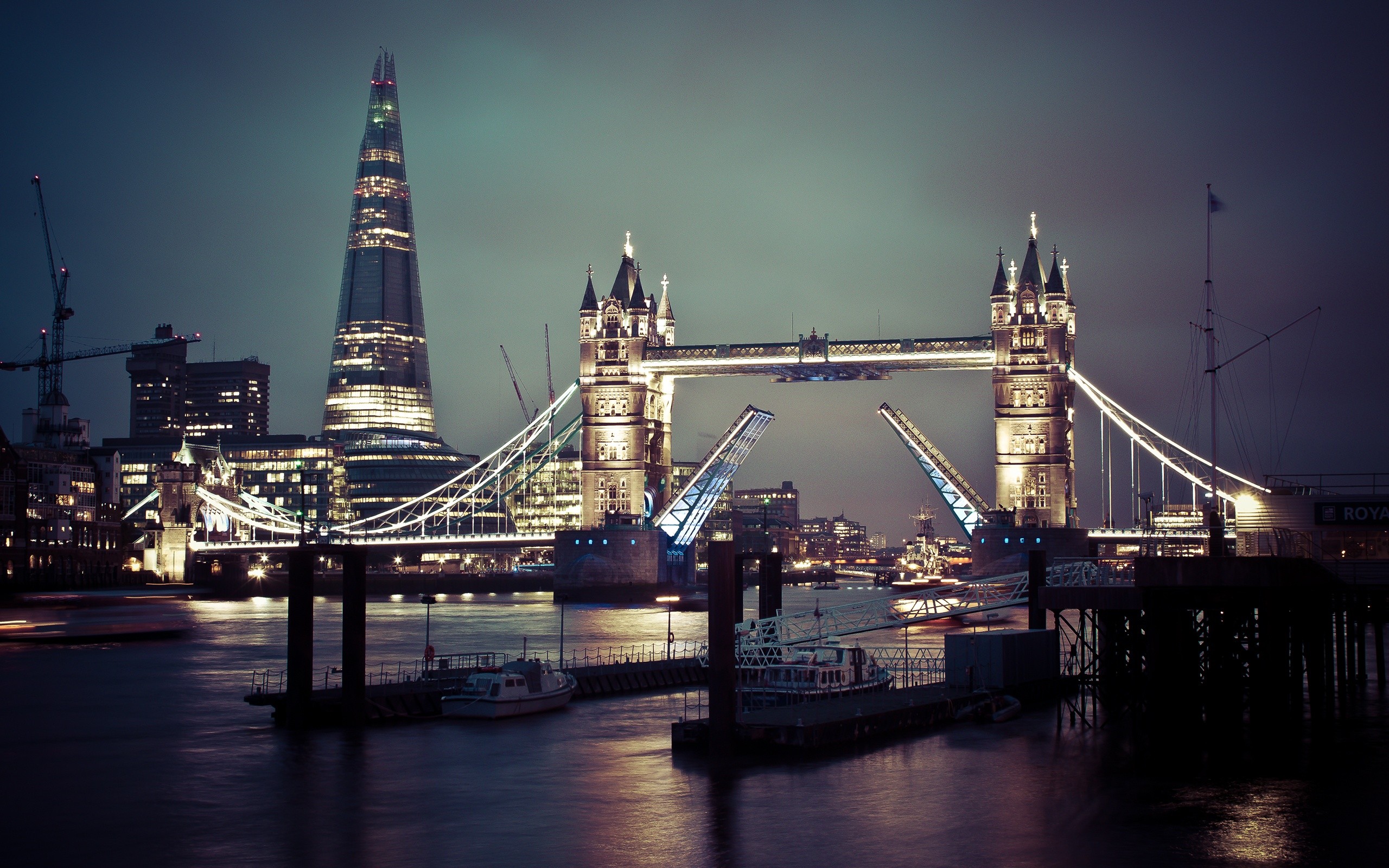 General 2560x1600 London Tower Bridge night cityscape city architecture England UK city lights landmark Europe