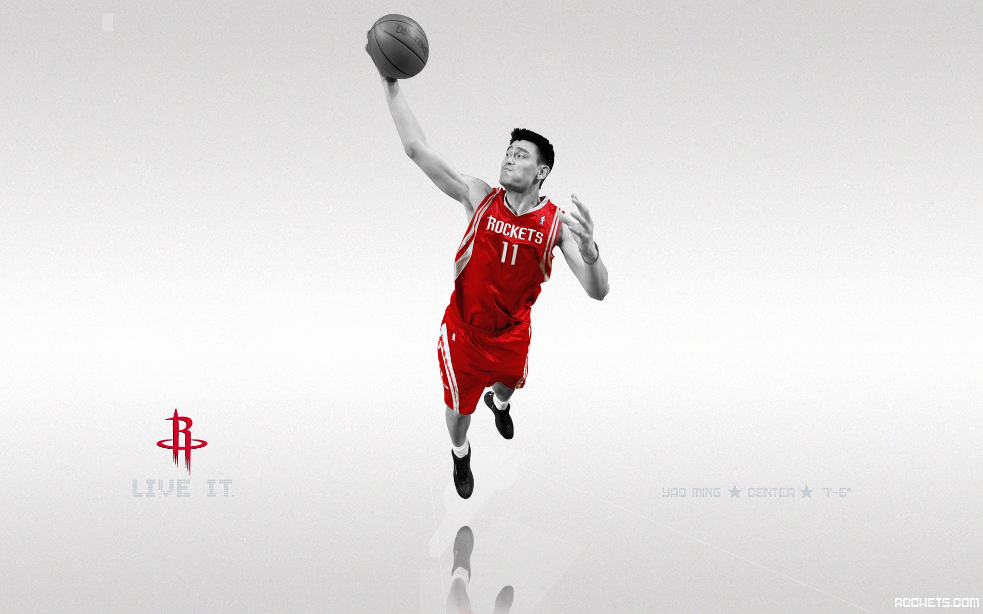 People 1920x1200 NBA basketball Yao Ming Houston Houston Rockets  sport men ball selective coloring watermarked simple background