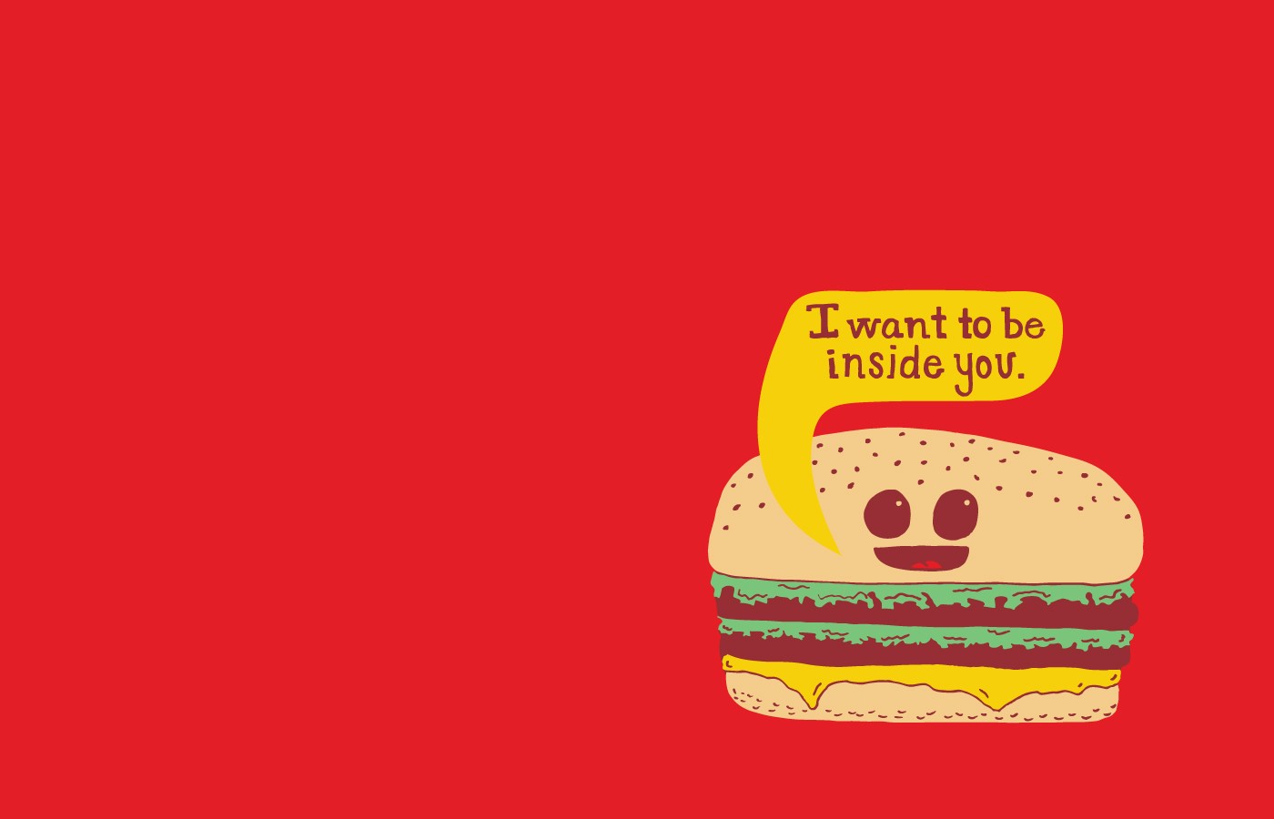 General 1400x900 simple background minimalism red background burgers humor food suggestive
