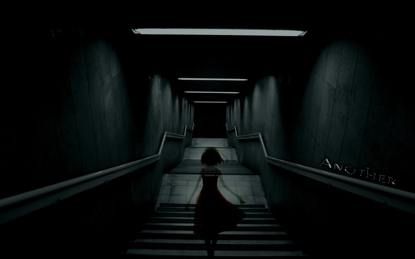 Anime 1440x900 Another Misaki Mei anime girls dark anime underground stairs