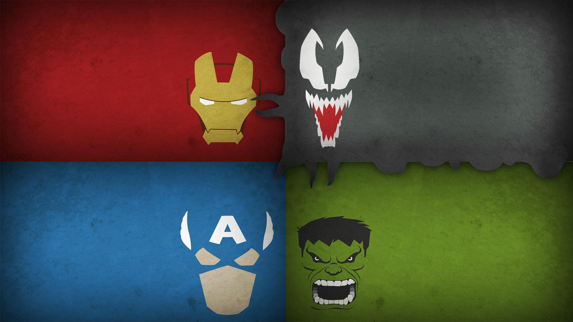 General 1920x1080 comics Hulk Venom Iron Man Captain America collage