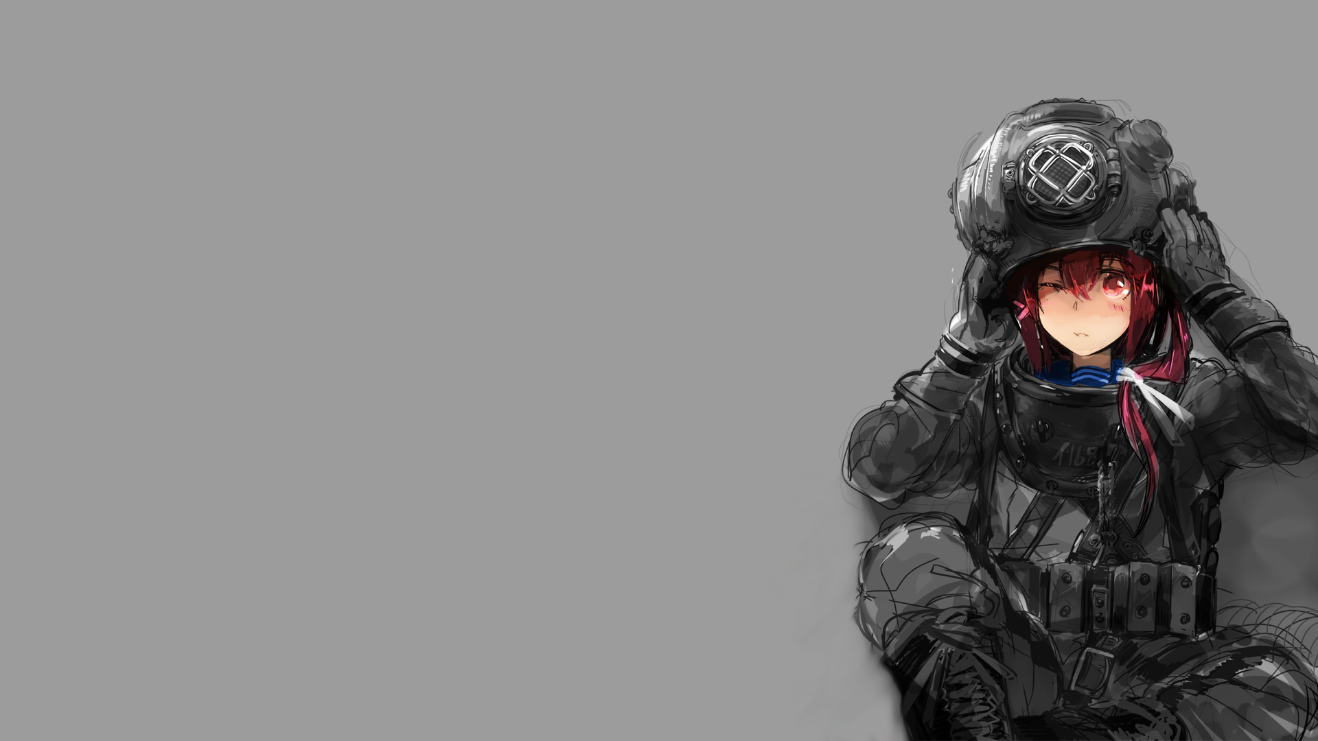 Anime 1920x1080 diving suits anime anime girls simple background