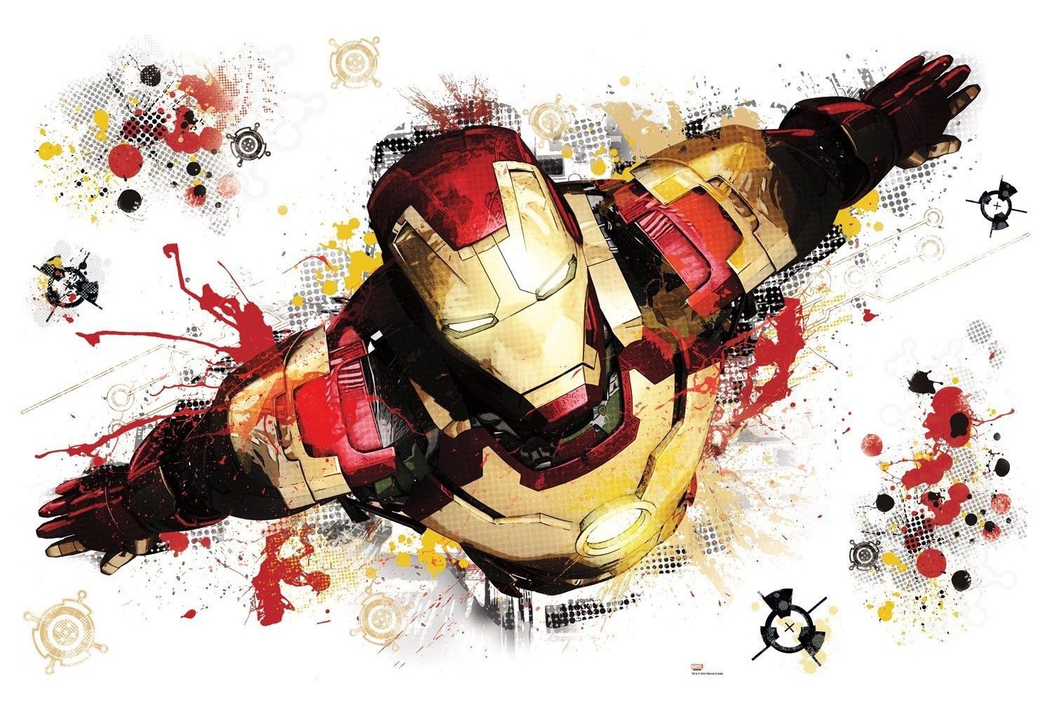 General 1500x1008 Iron Man paint splatter Marvel Comics artwork