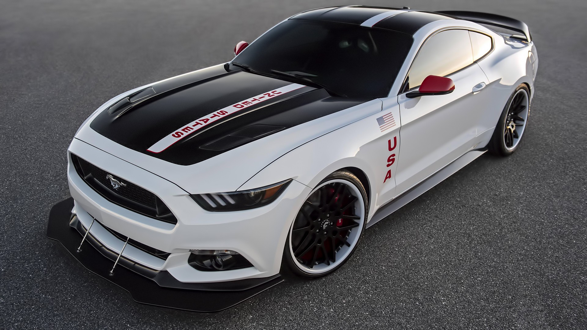 General 1920x1080 car Ford Mustang Ford Mustang Apollo Edition white cars Ford vehicle American flag Ford Mustang S550