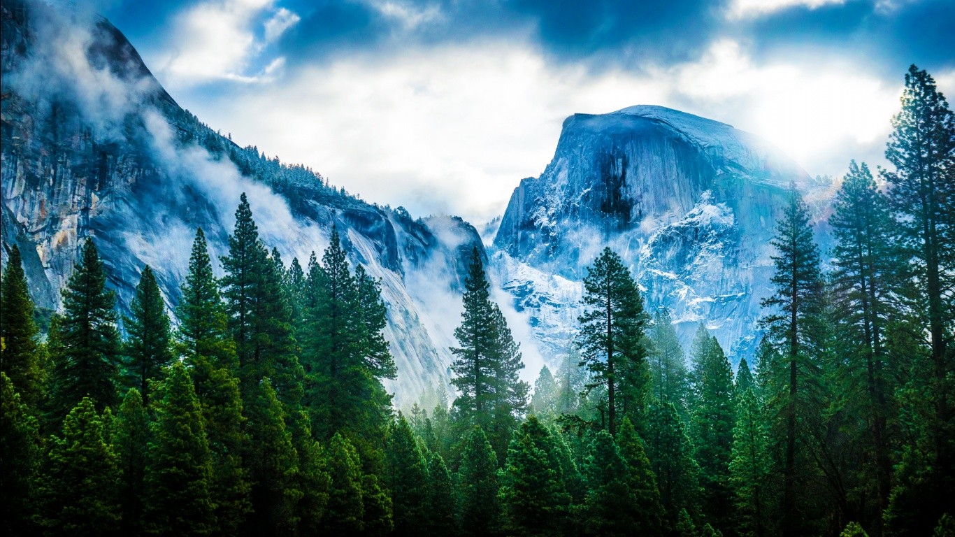 General 1366x768 landscape mountains nature Yosemite National Park USA California El Capitan trees