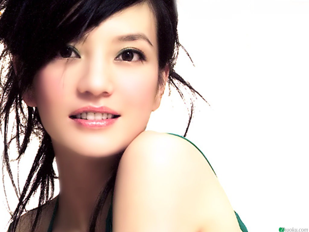 People 1024x768 women Asian Zhao Wei face closeup dark hair
