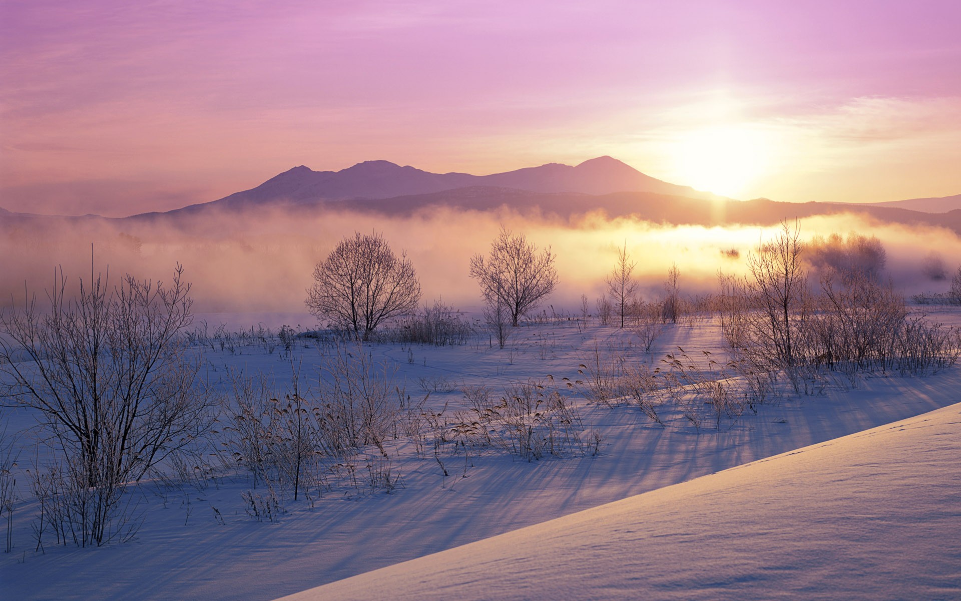 General 1920x1200 landscape winter Japan Asia cold snow outdoors nature sunlight