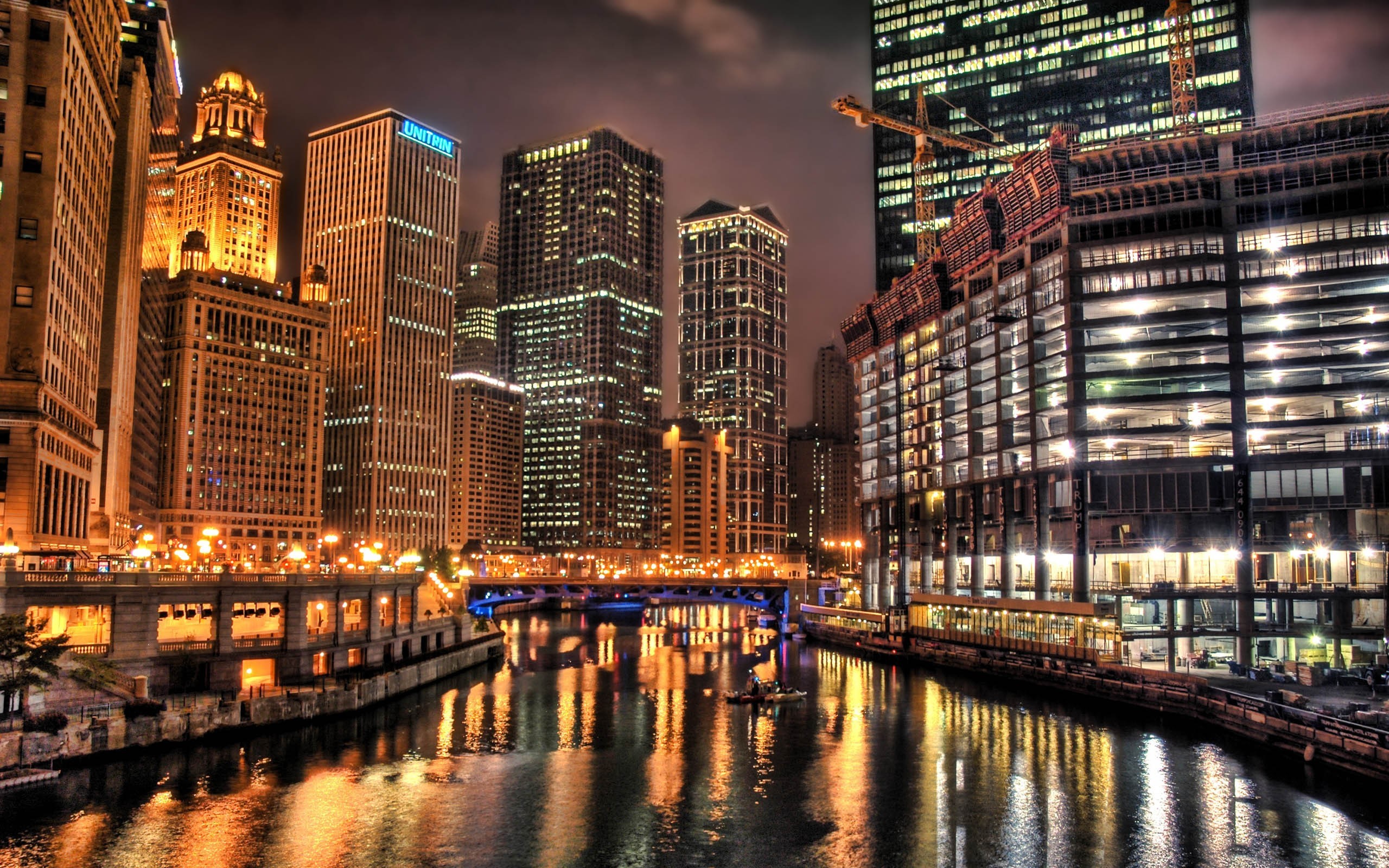 General 2560x1600 cityscape city Chicago USA lights