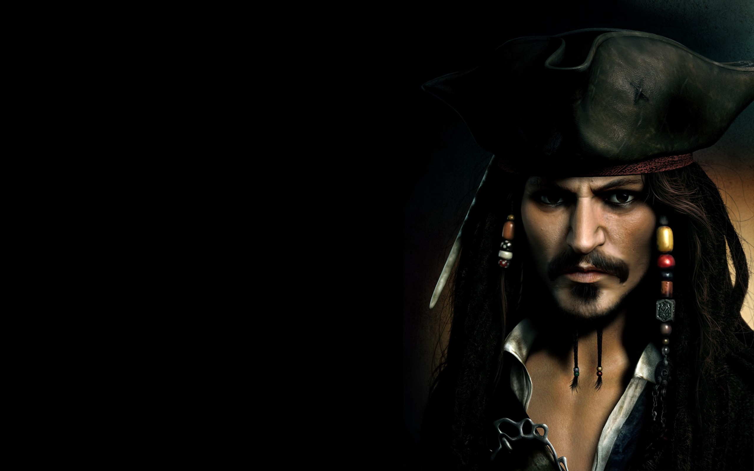General 2560x1600 Johnny Depp Pirates of the Caribbean Jack Sparrow movies men pirates simple background