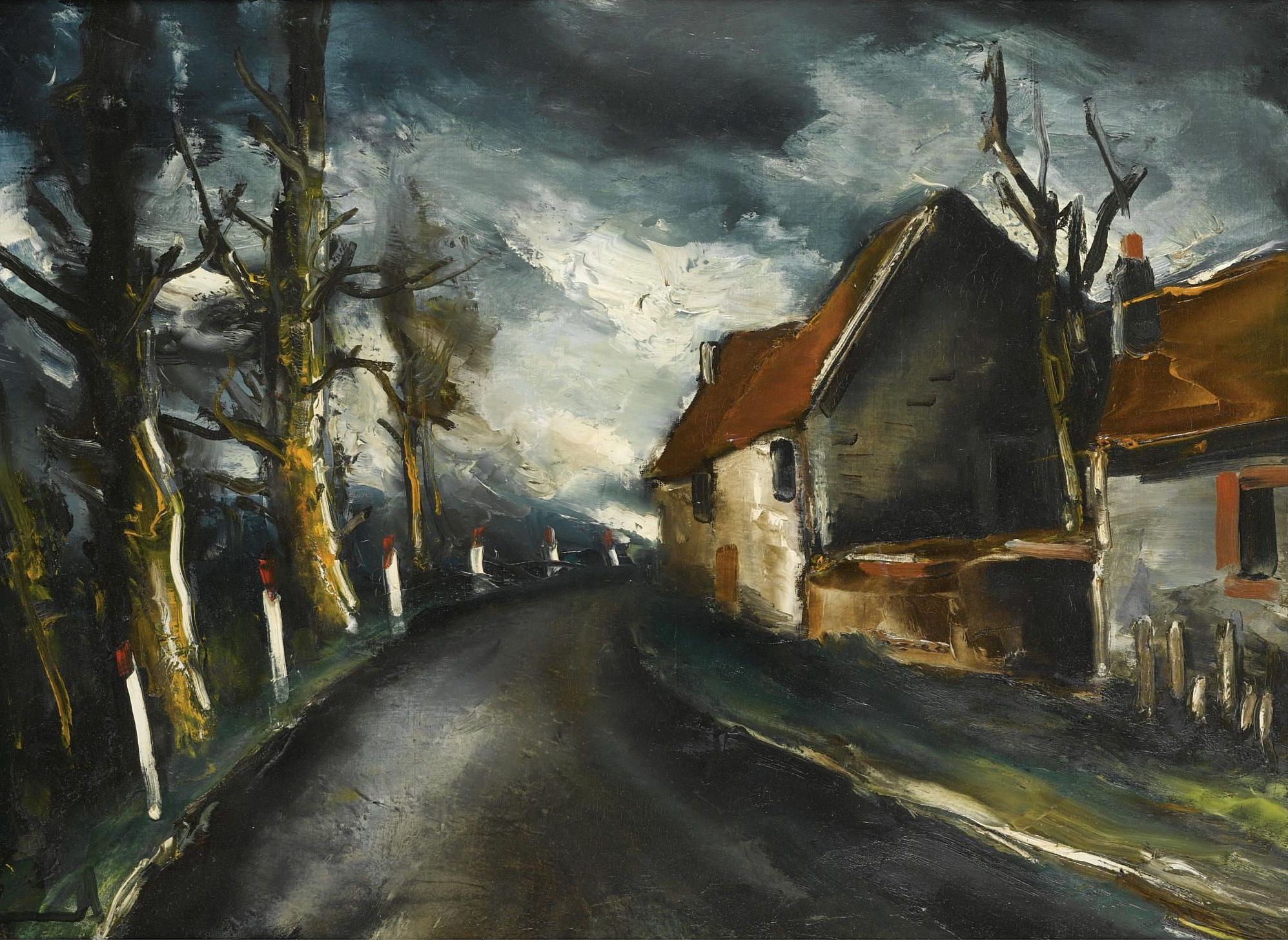 General 1995x1458 artwork painting classic art road Maurice de Vlaminck trees village