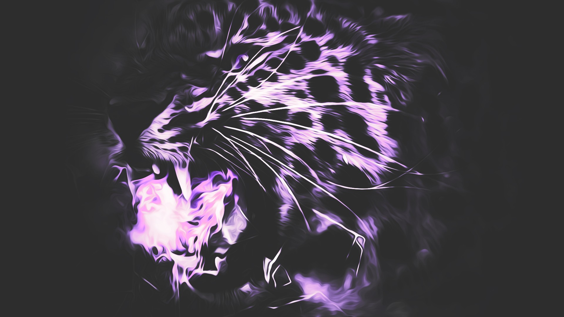 General 1920x1080 abstract tiger animals purple eyes big cats digital art mammals artwork