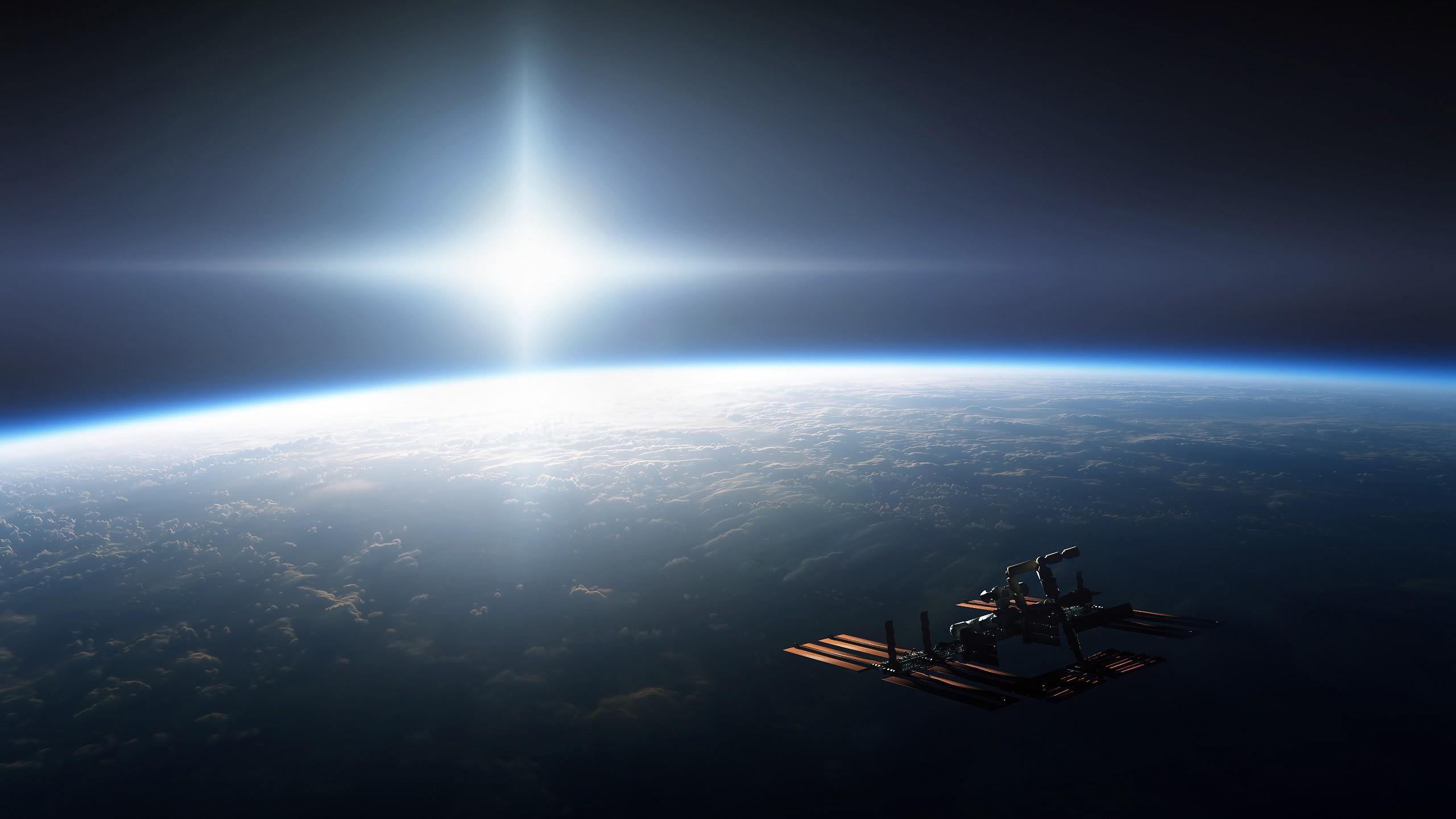 General 2560x1440 International Space Station space Earth space art planet