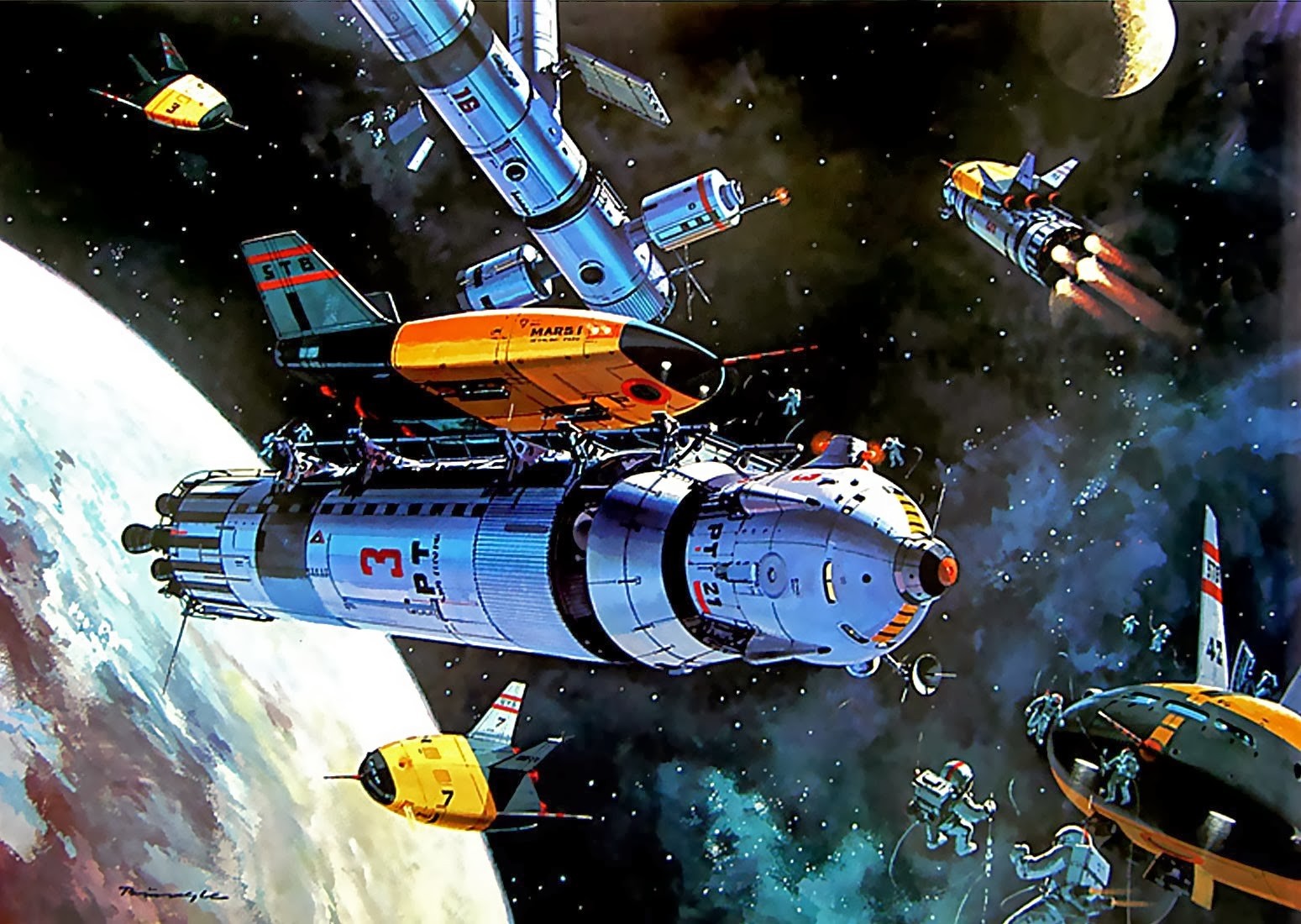 General 1549x1100 science fiction artwork retro science fiction futuristic space