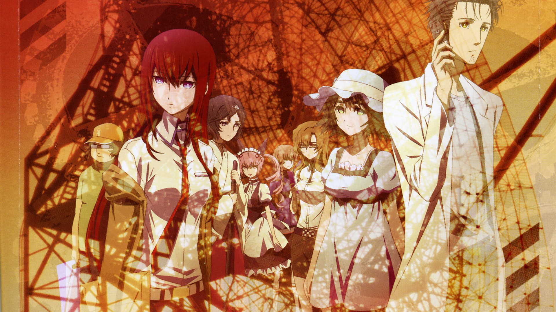 Anime 1920x1080 Steins;Gate anime time travel anime girls redhead tie anime boys group of women