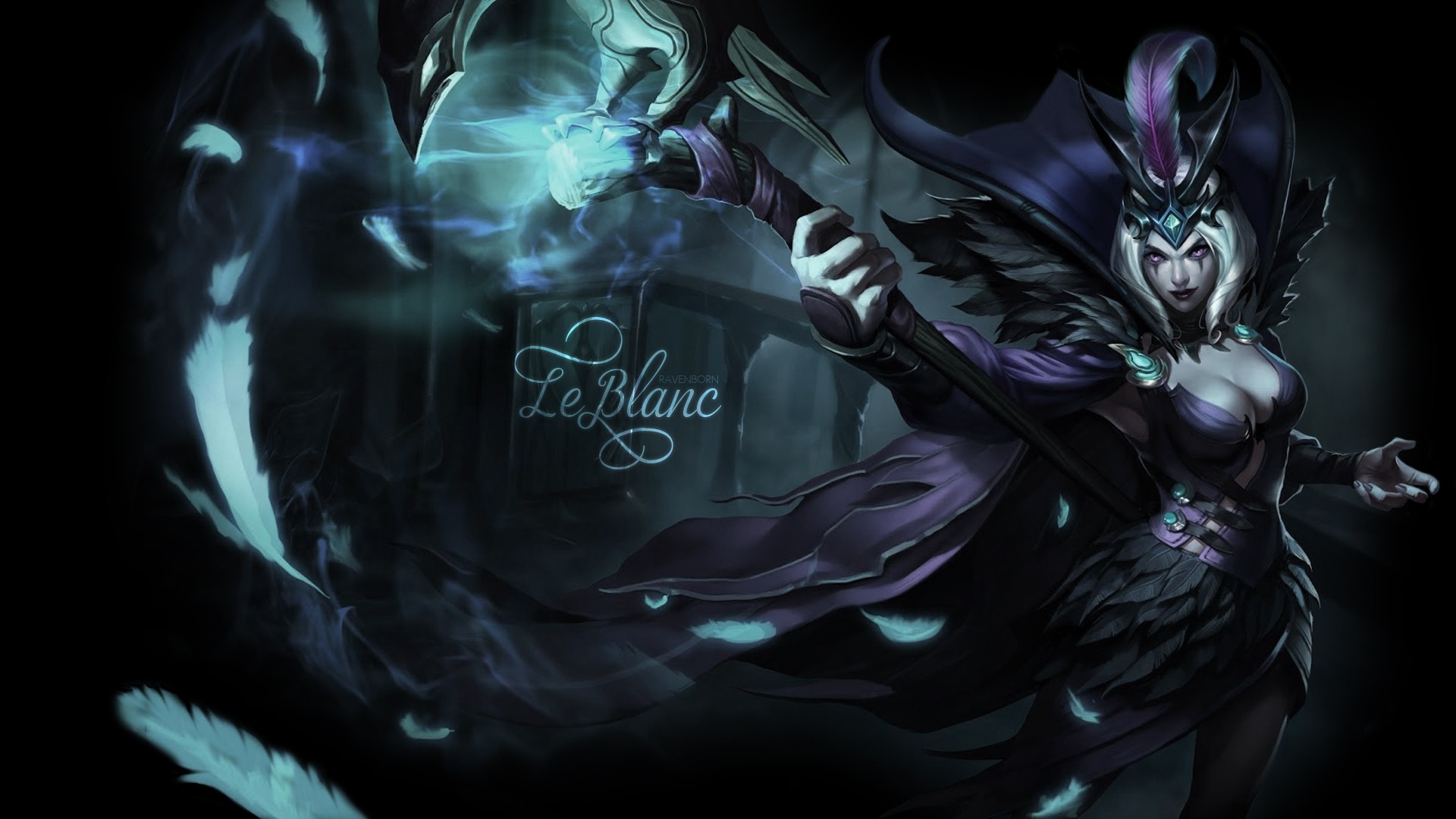 General 1920x1080 video games video game girls magician staff League of Legends LeBlanc (League of Legends) cleavage boobs PC gaming fantasy art fantasy girl