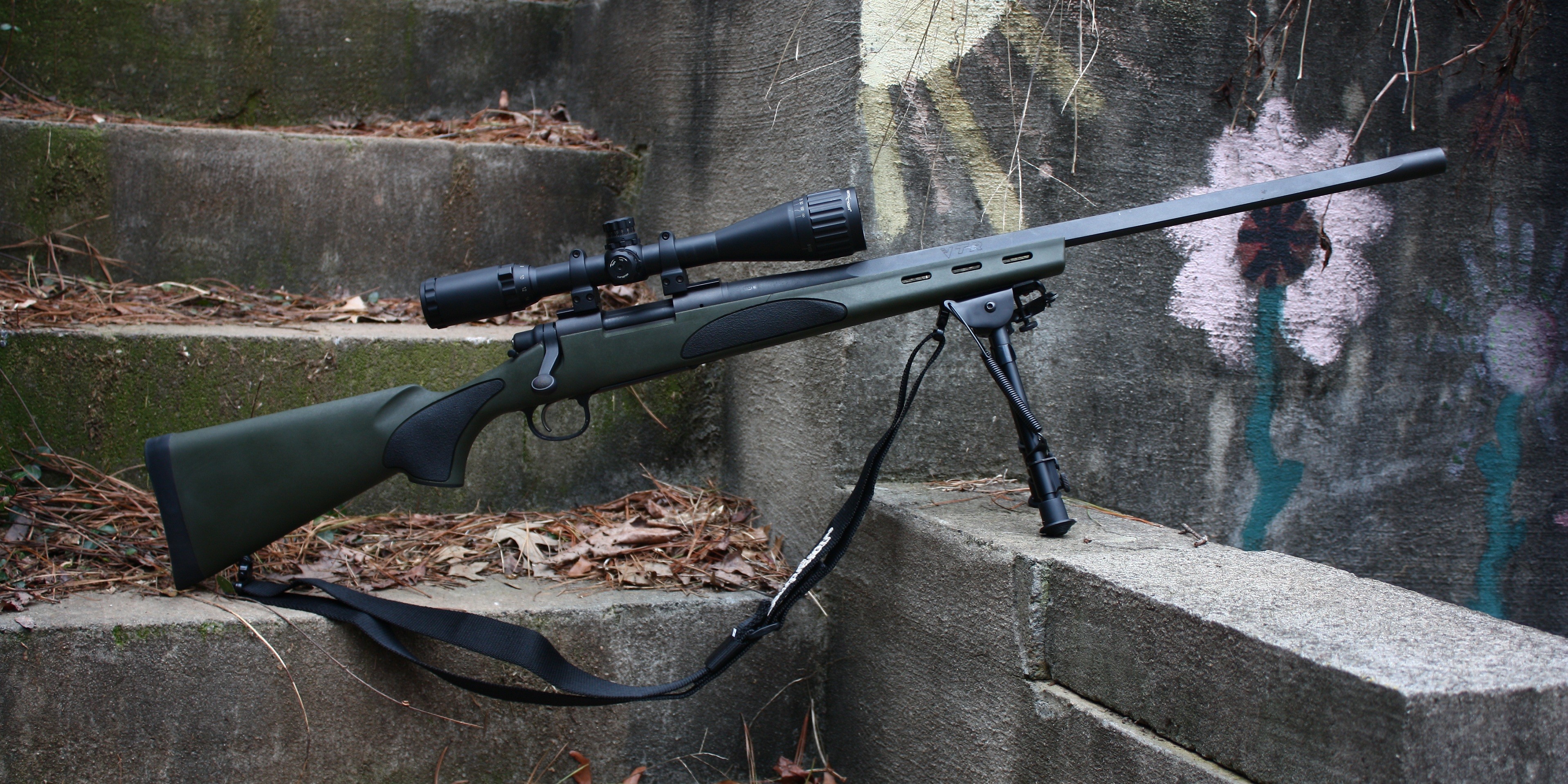 General 3834x1917 gun sniper rifle Bolt action rifle weapon stairs