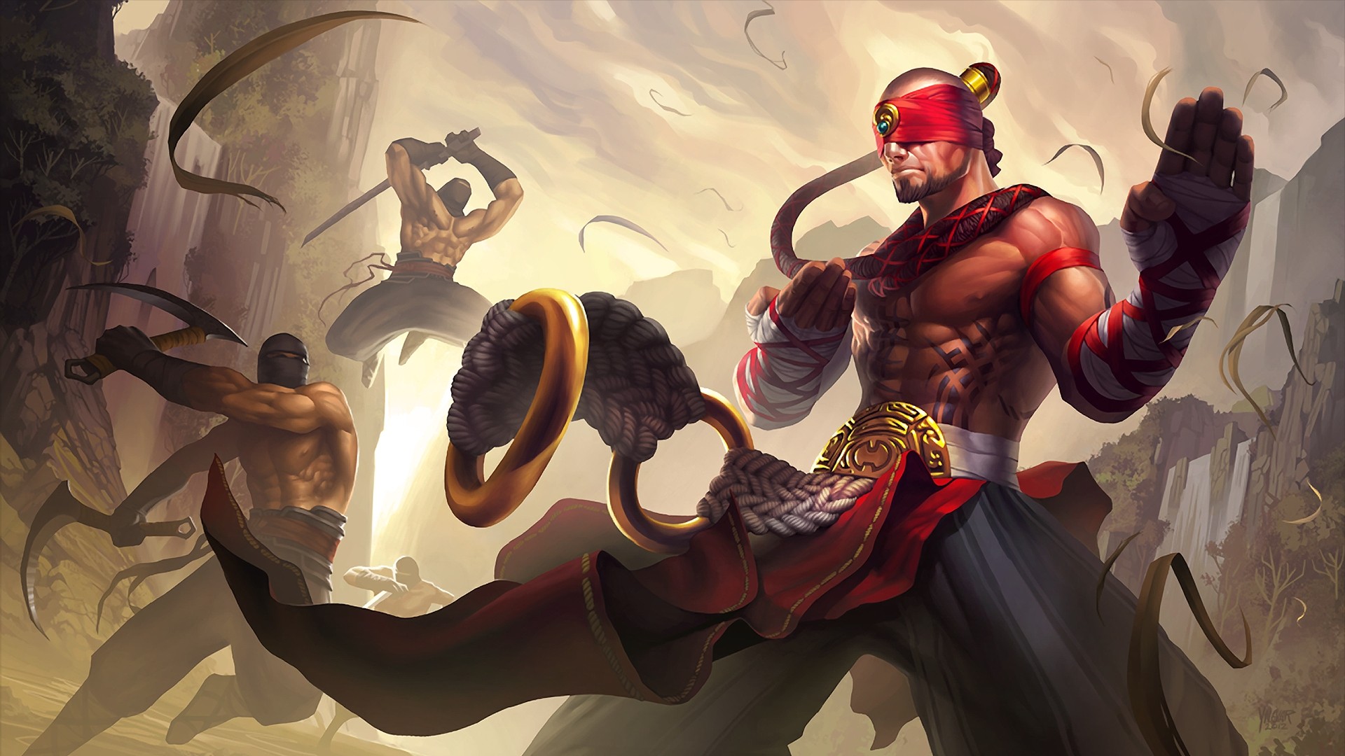 General 1920x1080 League of Legends video games artwork video game art Lee Sin (League of Legends) fan art PC gaming muscular