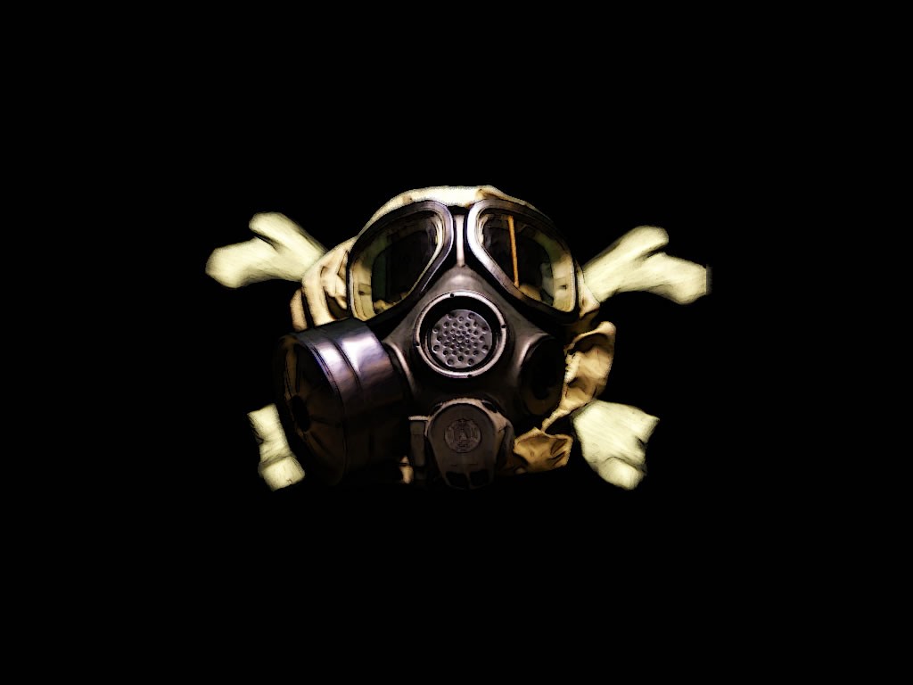 General 1024x768 gas masks bones simple background black background