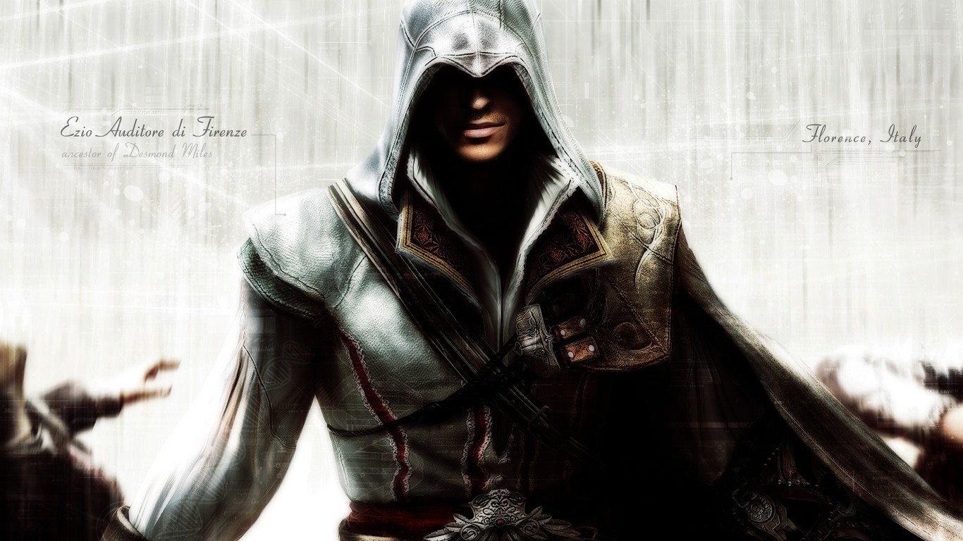General 1366x768 Ezio Auditore da Firenze Assassin's Creed Video Game Heroes video games video game art video game characters video game men PC gaming