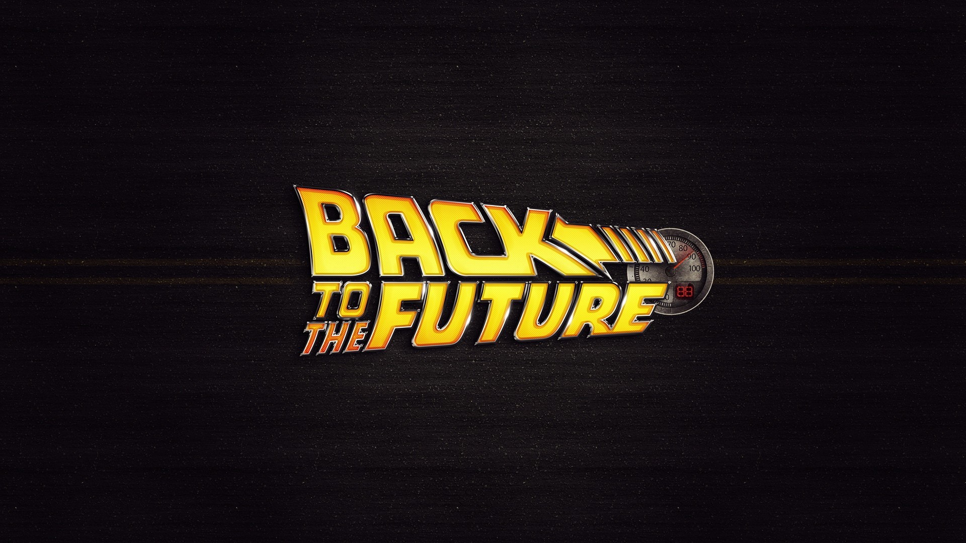 General 1920x1080 Back to the Future movies speedometer digital art simple background numbers logo