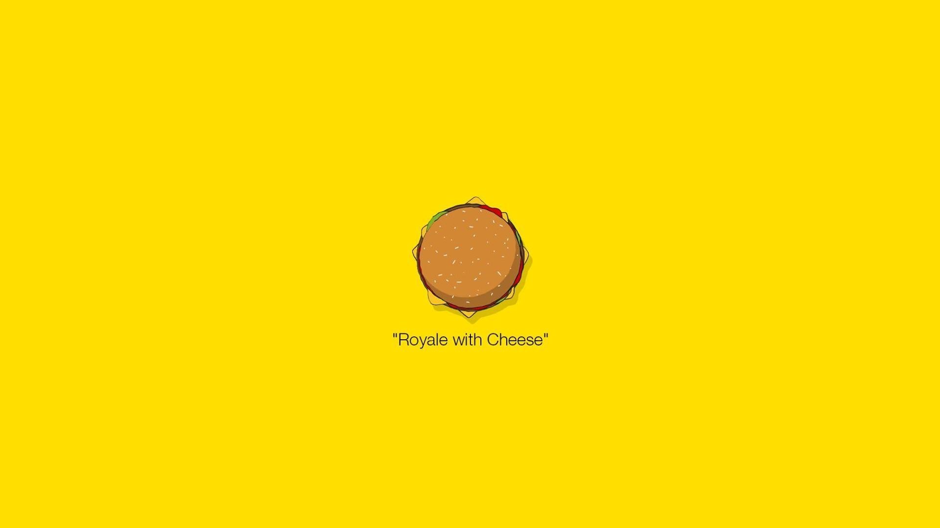General 1920x1080 Pulp Fiction minimalism yellow background movies burgers