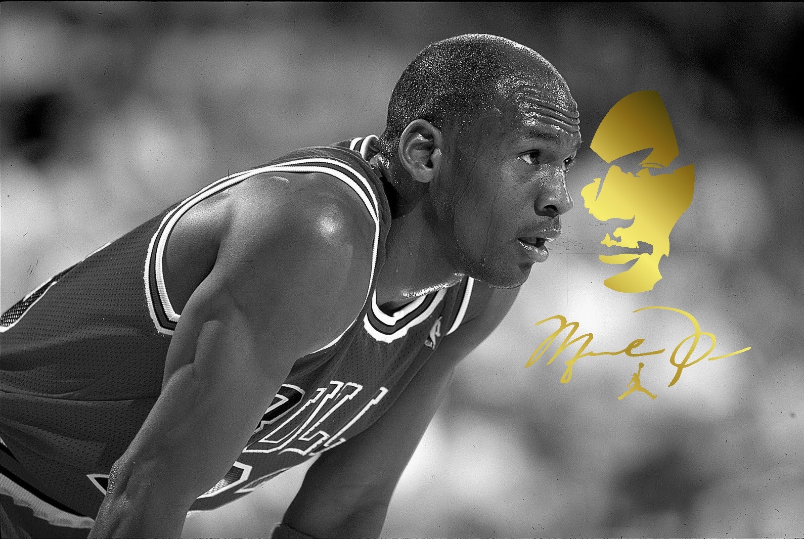 People 1590x1066 Michael Jordan men athletes selective coloring basketball sweat sport face