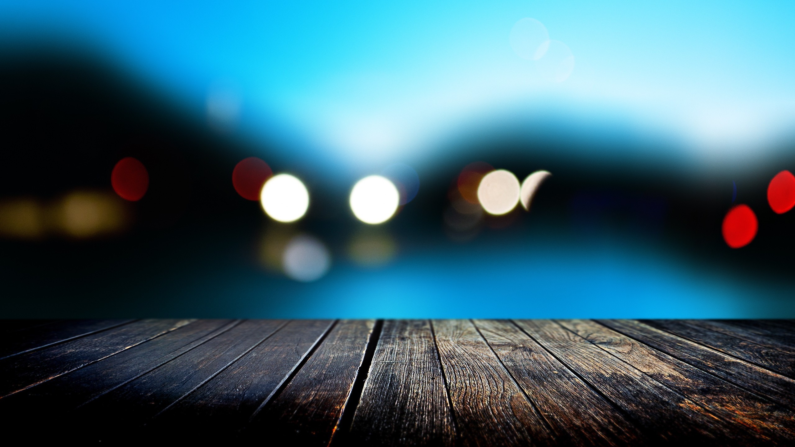 General 2560x1440 wood bokeh lights depth of field abstract blurry background blurred pier