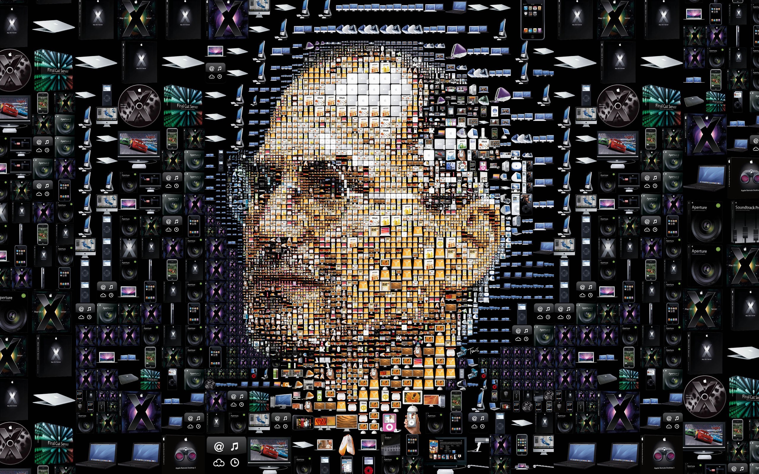 General 2560x1600 Steve Jobs mosaic digital art men artwork face