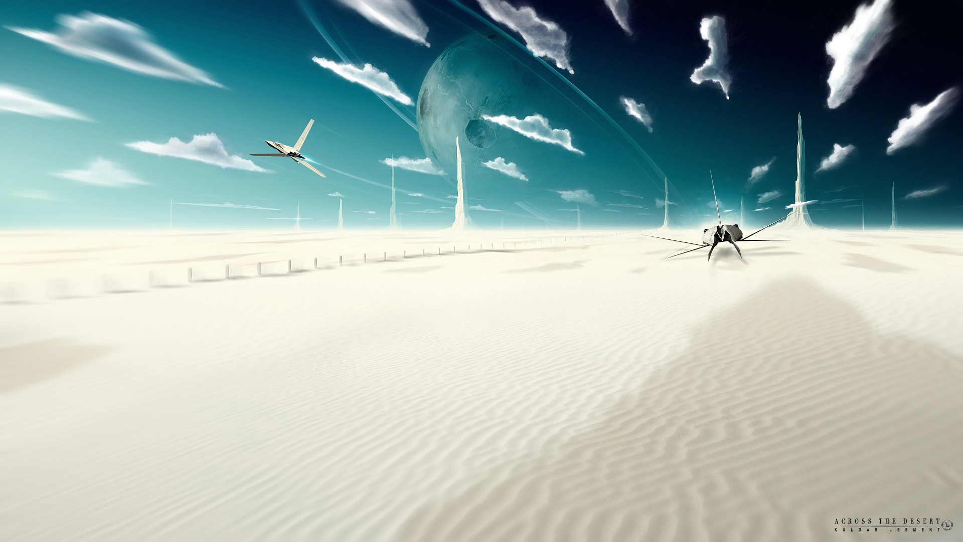 General 1920x1080 CGI digital art artwork landscape vehicle sky desert