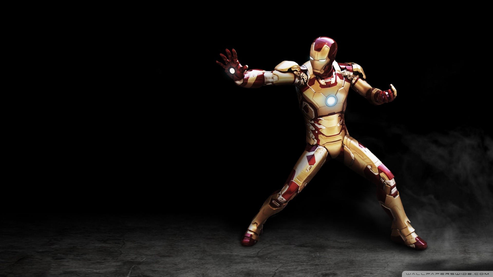 General 1920x1080 Iron Man armor simple background black background The Avengers watermarked superhero