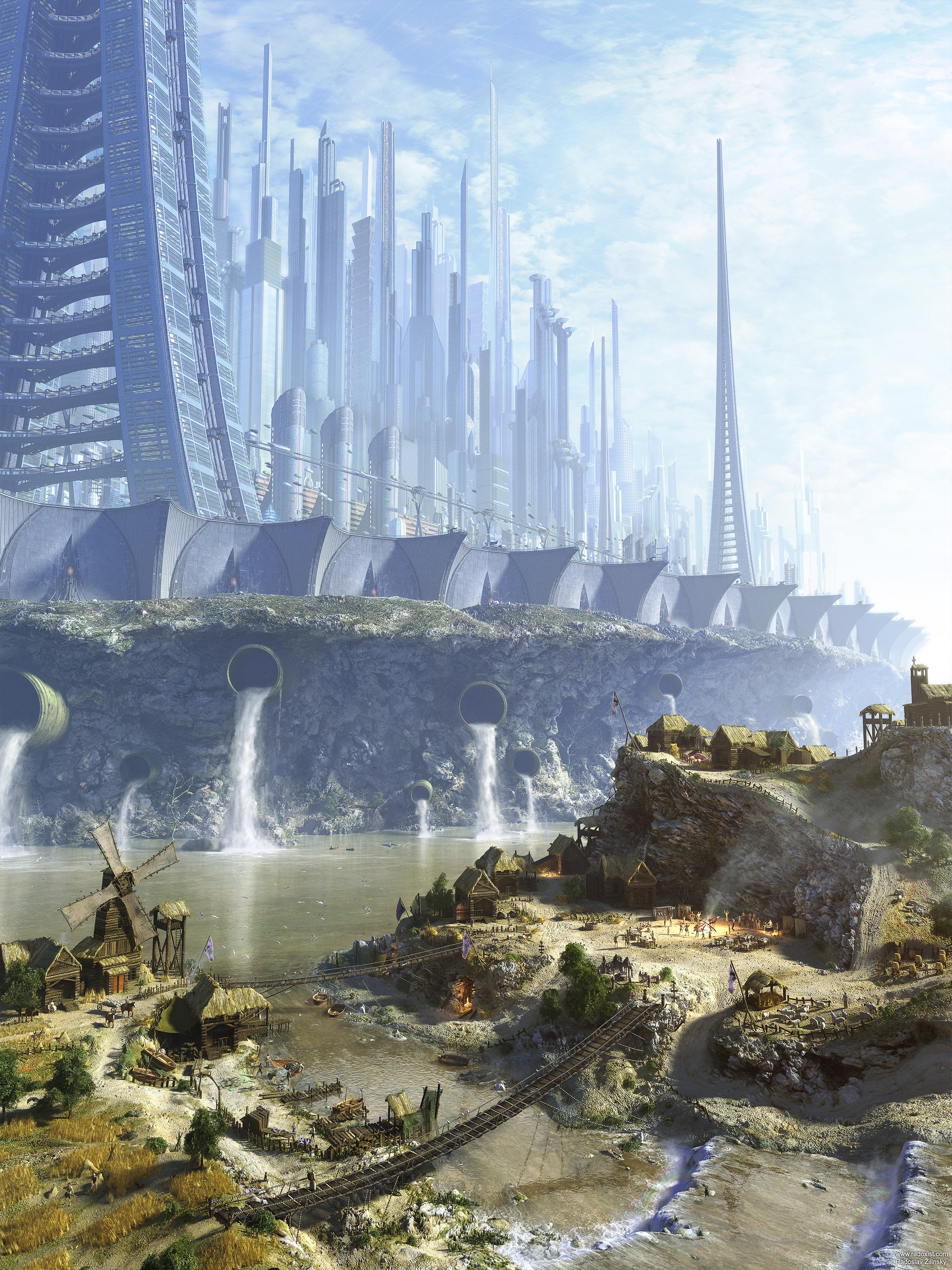 General 2500x3334 fantasy art artwork futuristic city futuristic cityscape digital art