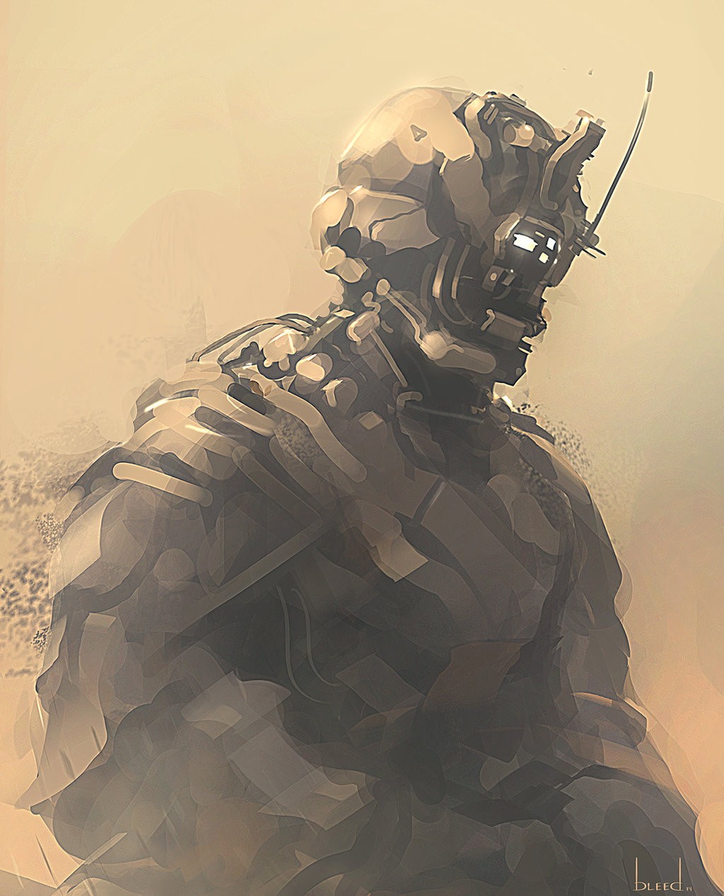General 1024x1268 blee-d (Bryan) artwork soldier sand science fiction futuristic beige