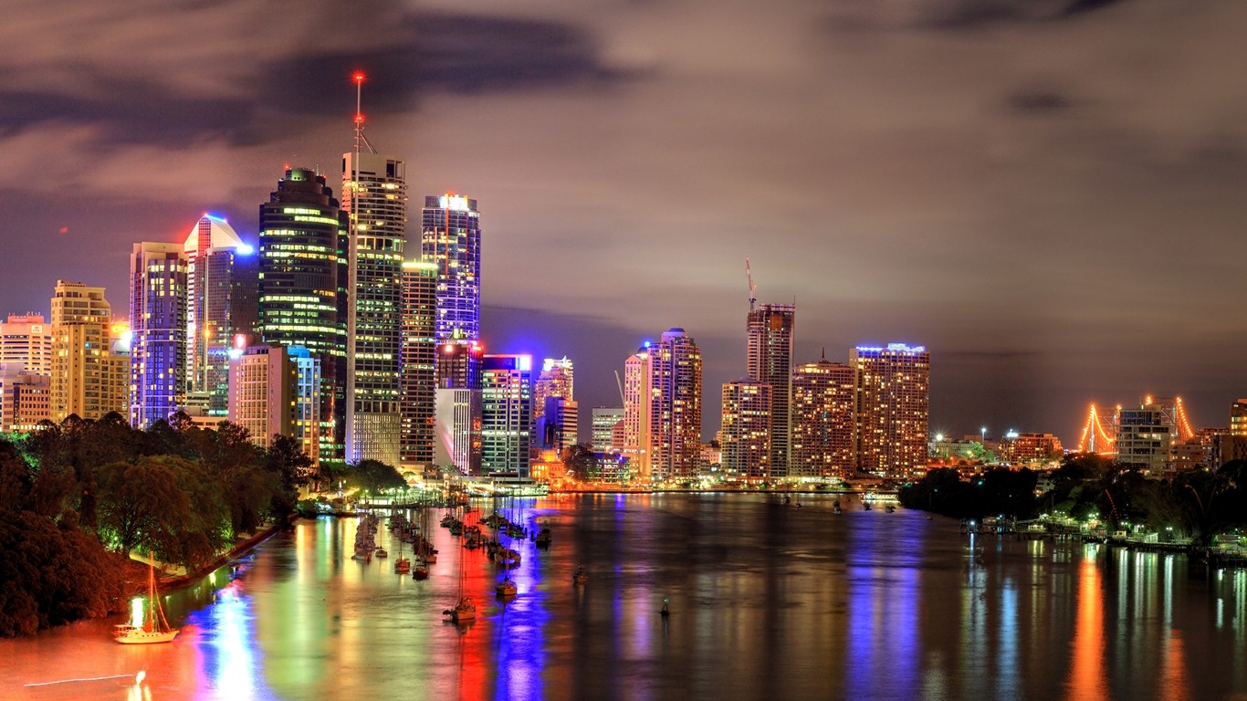 General 1366x768 cityscape HDR building colorful city lights