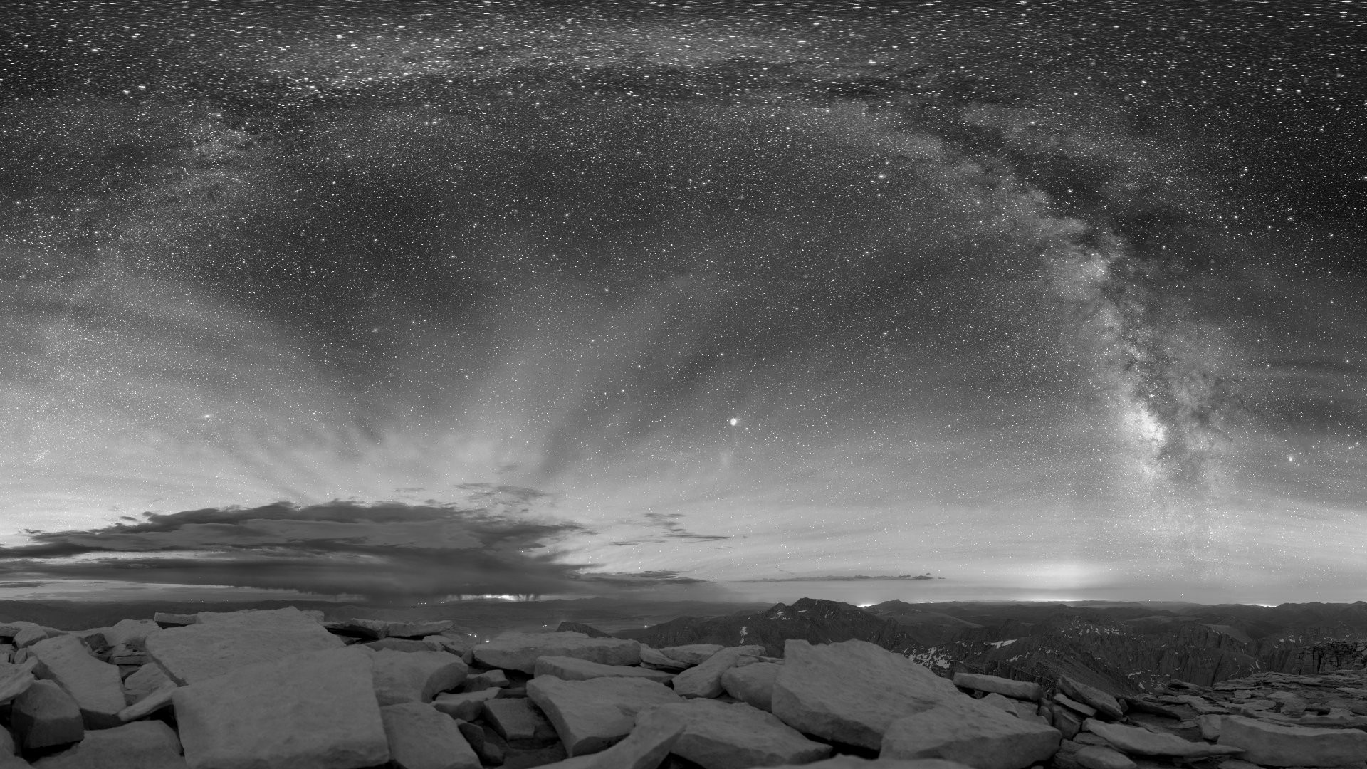 General 1920x1080 Milky Way space monochrome sky stars nature outdoors